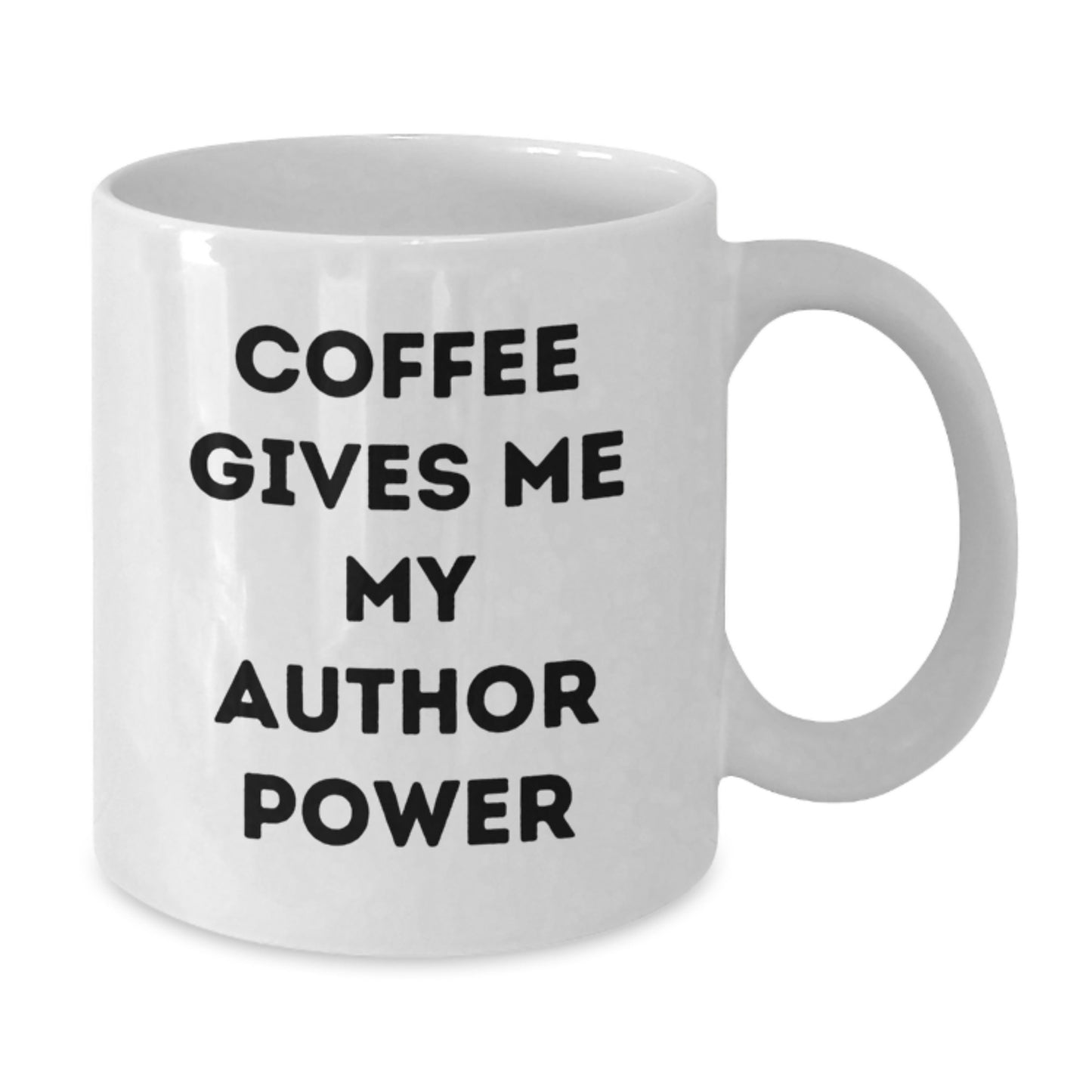 Author Gifts: Funny White Coffee Mug for Men, Women, Friends, Coworkers, Family - 'Coffee Gives Me My Author Power' Quote, 11oz or 15oz, Ceramic, Microwave, Dishwasher Safe - Additional