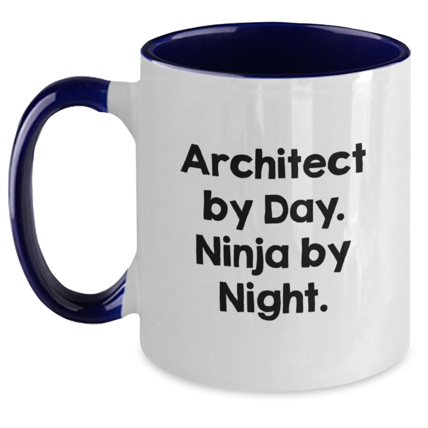 Architect Gifts from Friends - Architect By Day. Ninja By Night. Two Tone Coffee Mug Birthday Unique Presents - Main