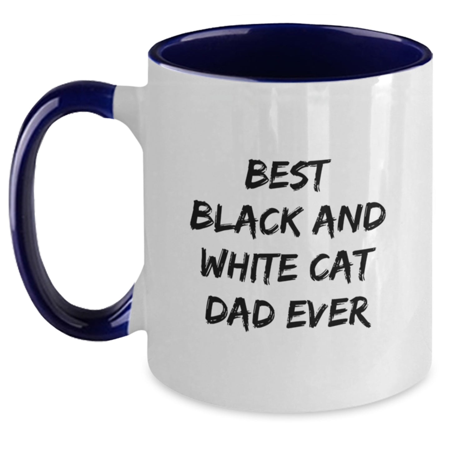 Funny Black and White Cat Dad Ever Gifts from Men to Birthday Friends, Two Tone Coffee Mug for Black and White Cat Lovers, Best Gift Ideas for Birthday Celebrations - Main