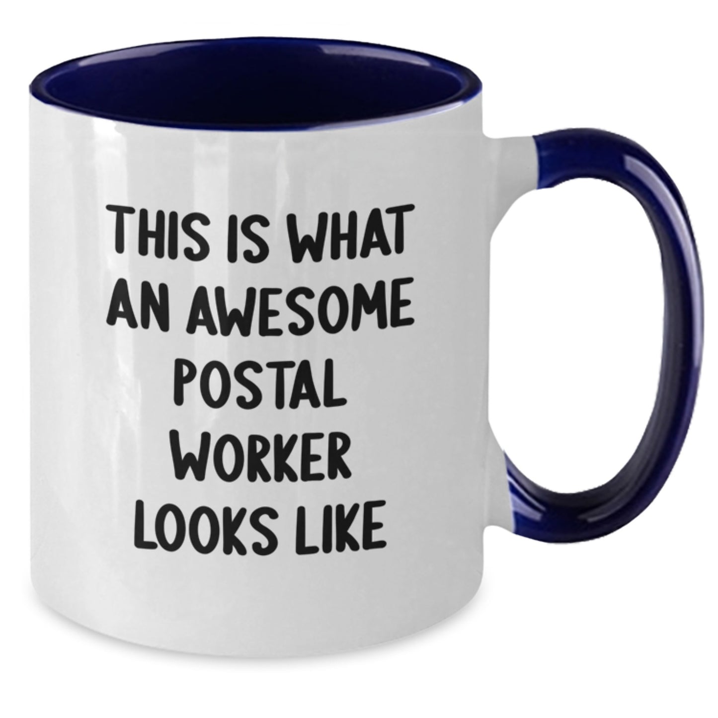 Funny Postal Worker Gifts - This Is What An Awesome Postal Worker Looks Like Two Tone Coffee Mug for Birthday, Gifts from Family to Postal Worker, 11oz Ceramic Mug - Additional