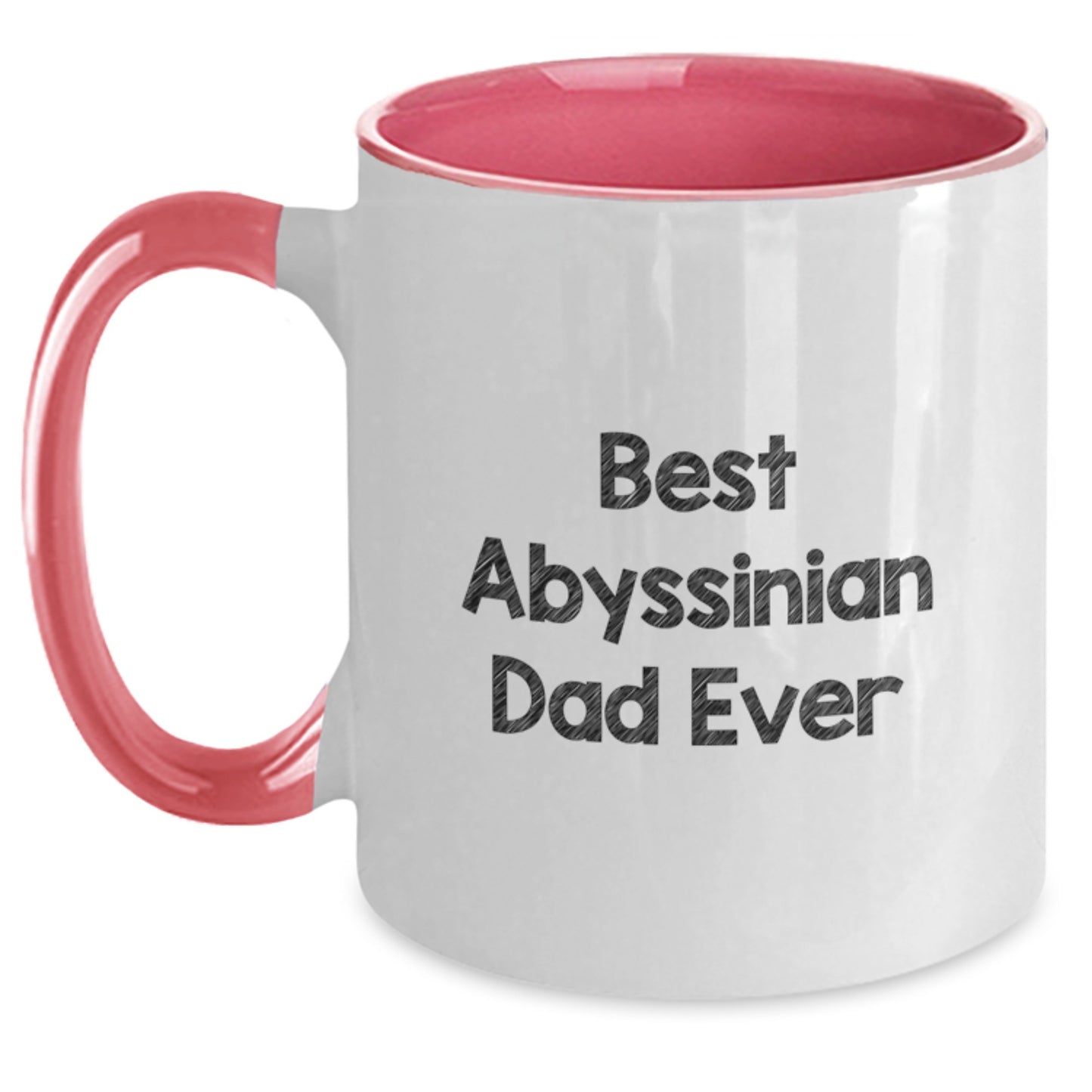 Abyssinian Cat Lovers Funny Two Tone Coffee Mugs Gifts from Men to Friends on Birthday, Best Abyssinian Dad Ever - Main