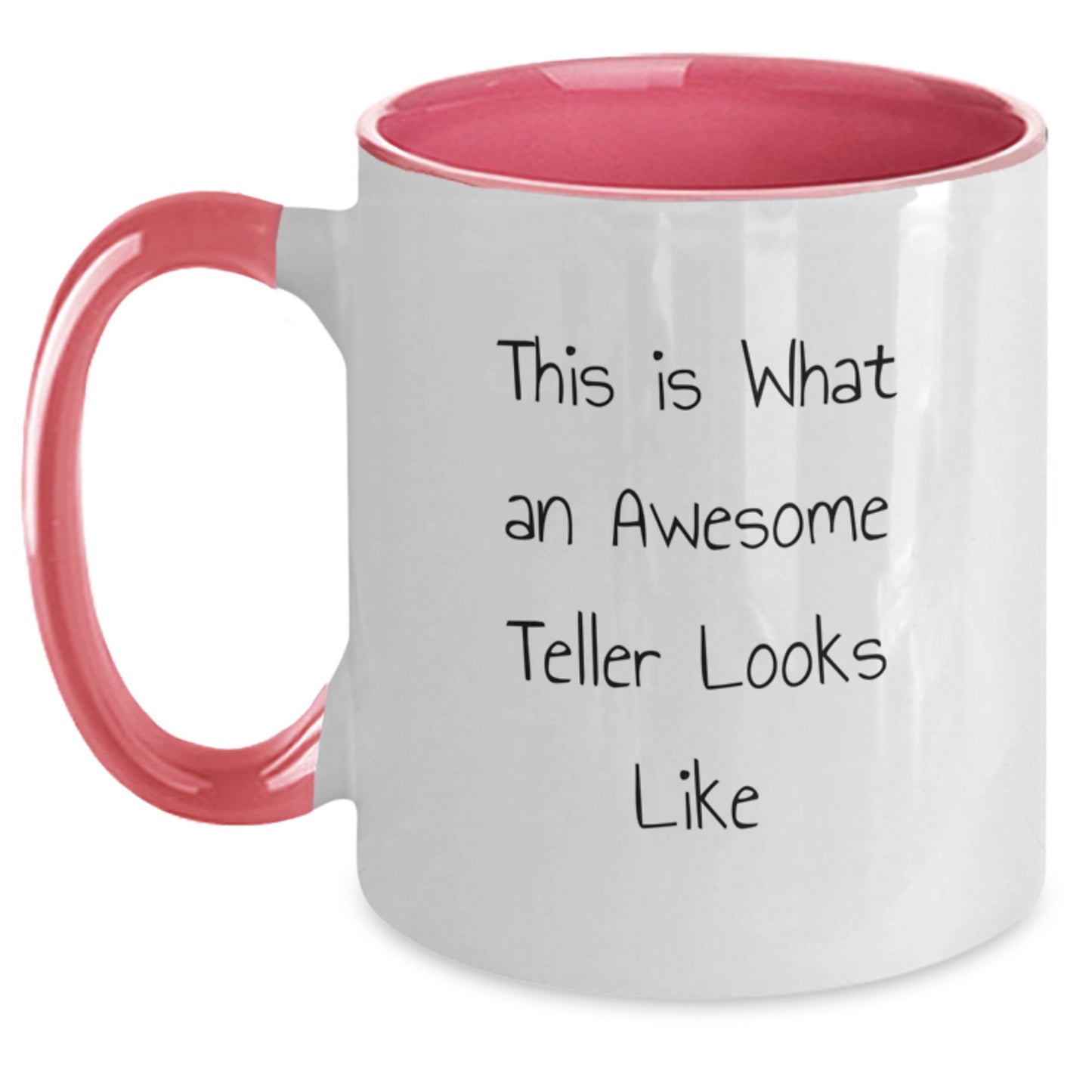 Funny Teller Gifts for Friends, Two Tone Coffee Mug with Quote 'This Is What An Awesome Teller Looks Like', Gifts from Men to Women on Birthday - Main