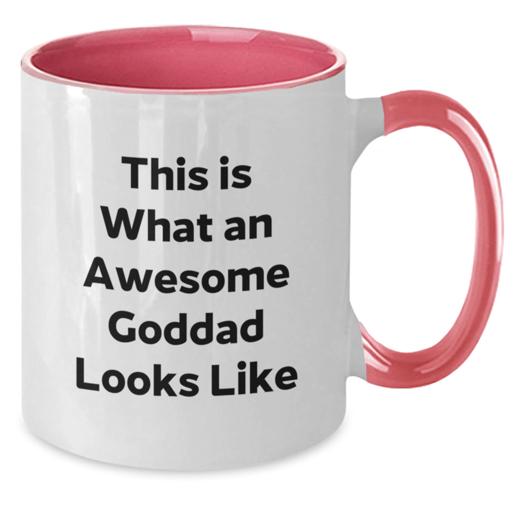 Funny Goddad Gifts - 'This Is What An Awesome Goddad Looks Like' Two Tone Coffee Mug for Men, Gifts from Dad to Goddad, Graduation Unique Gifts - Additional