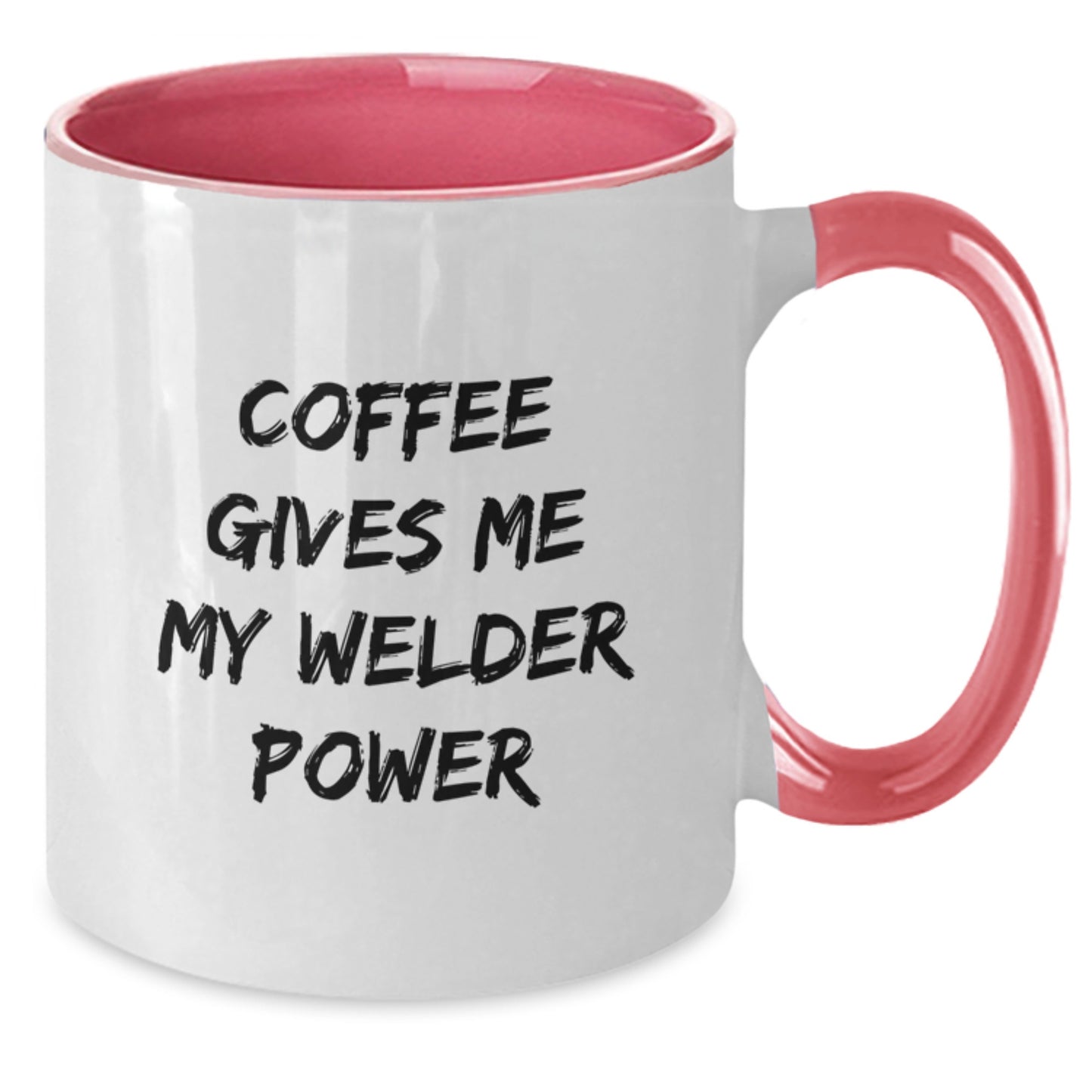 Welder Gifts from Friends, Cute Two Tone Coffee Mug for Graduation with 'Coffee Gives Me My Welder Power', Funny Quote, Gifts for Welders, Men, and Women - Additional