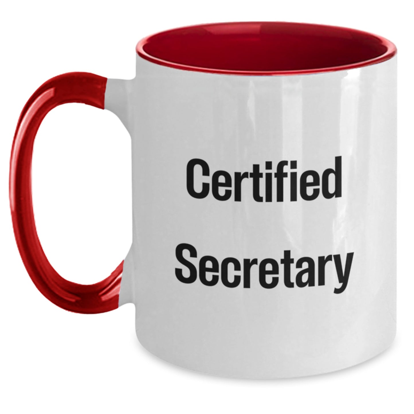 Funny Secretary Gifts from Friends - Two Tone Coffee Mug, Birthday Unique Presents for Secretary Certified Professionals, Inspirational Quote - Main
