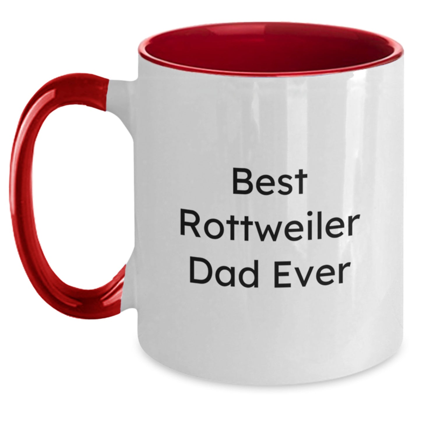 Funny Rottweiler Dog Gifts for Men from Best Dad Ever Two Tone Coffee Mug, Birthday Unique Gifts for Him - Main