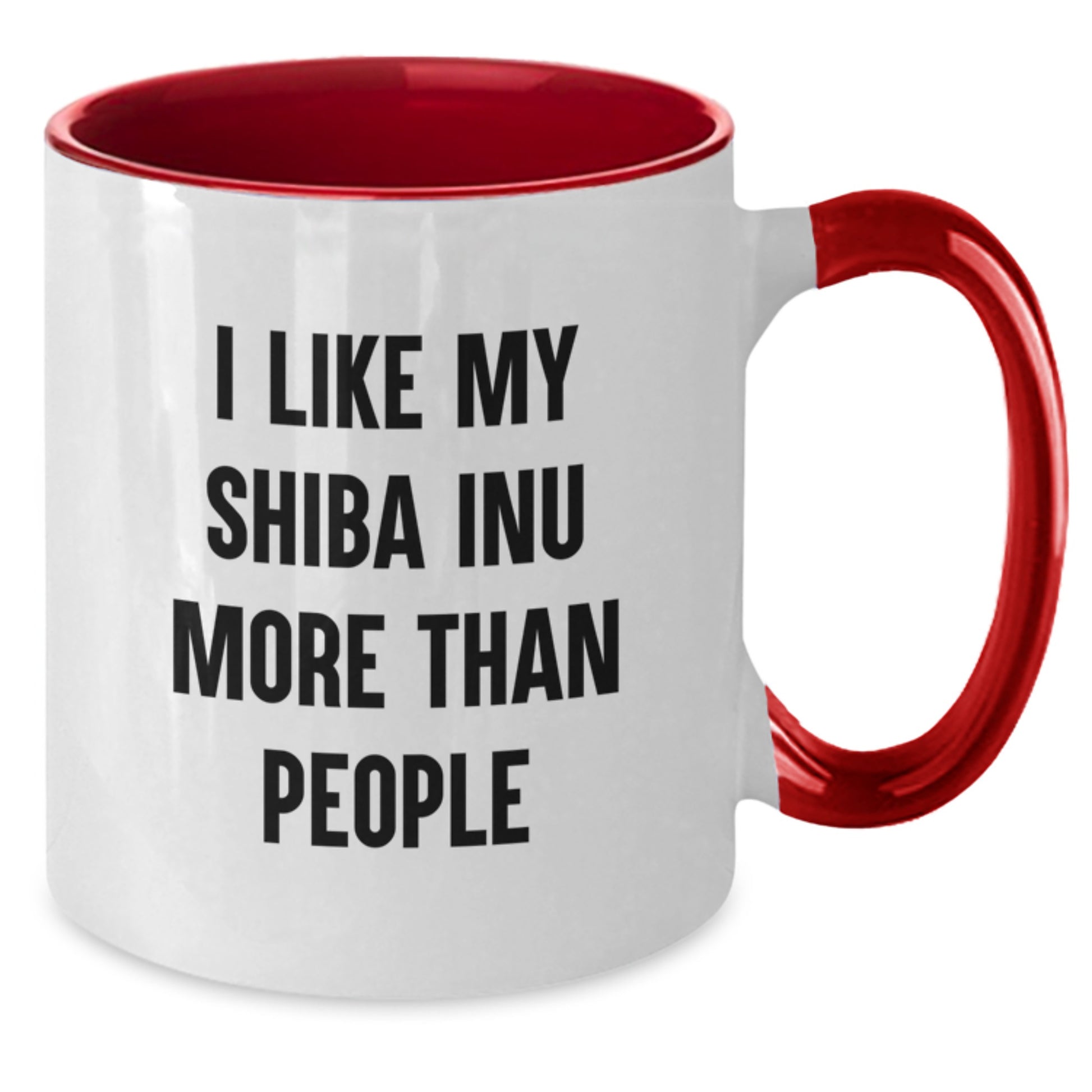 Funny Shiba Inu Dog Gifts from Men to Friends - Birthday Unique Gifts for Shiba Inu Dog Owners - I Like My Shiba Inu More Than People Quote on Two Tone Coffee Mug - Additional