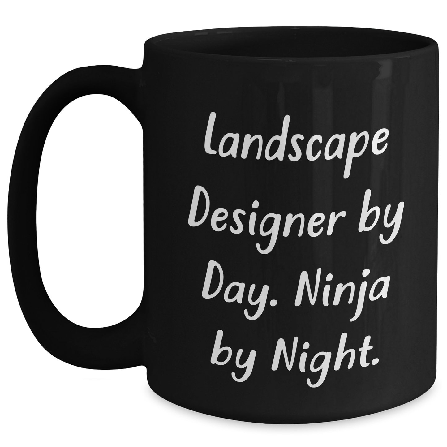 Landscape Designer Gifts from Friends, Unique Inspirational Funny Black Coffee Mug for Graduation, 'Landscape Designer By Day. Ninja By Night.' - Main