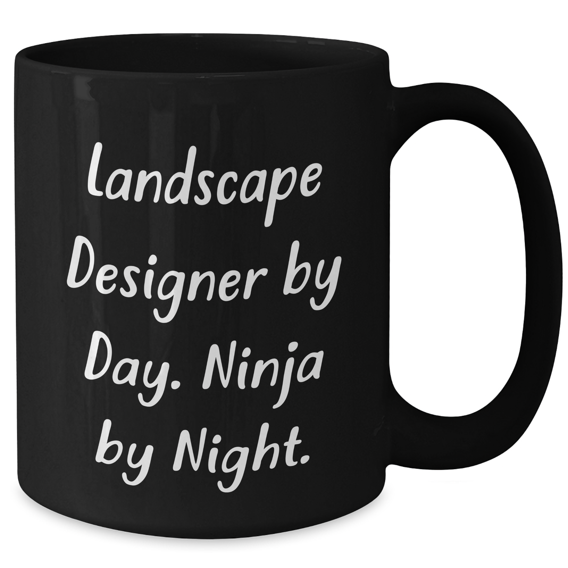 Landscape Designer Gifts from Friends, Unique Inspirational Funny Black Coffee Mug for Graduation, 'Landscape Designer By Day. Ninja By Night.' - Additional