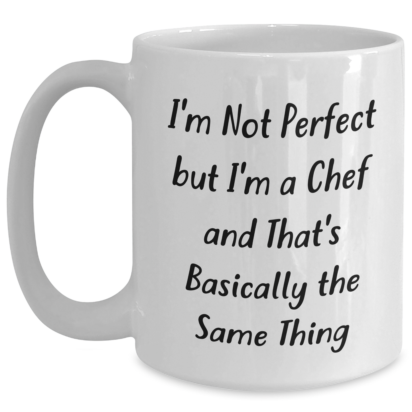 Funny Chef Gifts for Graduation - White Coffee Mug 'I'm Not Perfect But I'm A Chef' - Gifts from Friends for Chef - Main