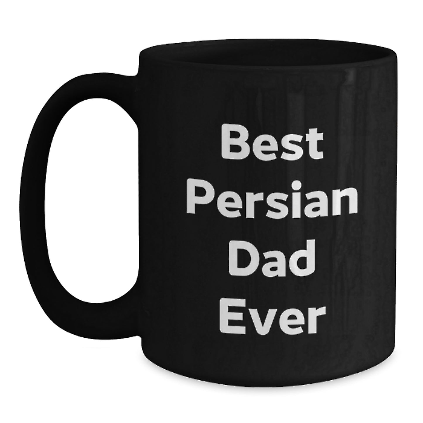 Funny Persian Cat Gifts for Men from Best Dad Ever, Black Coffee Mug for Birthday - Main