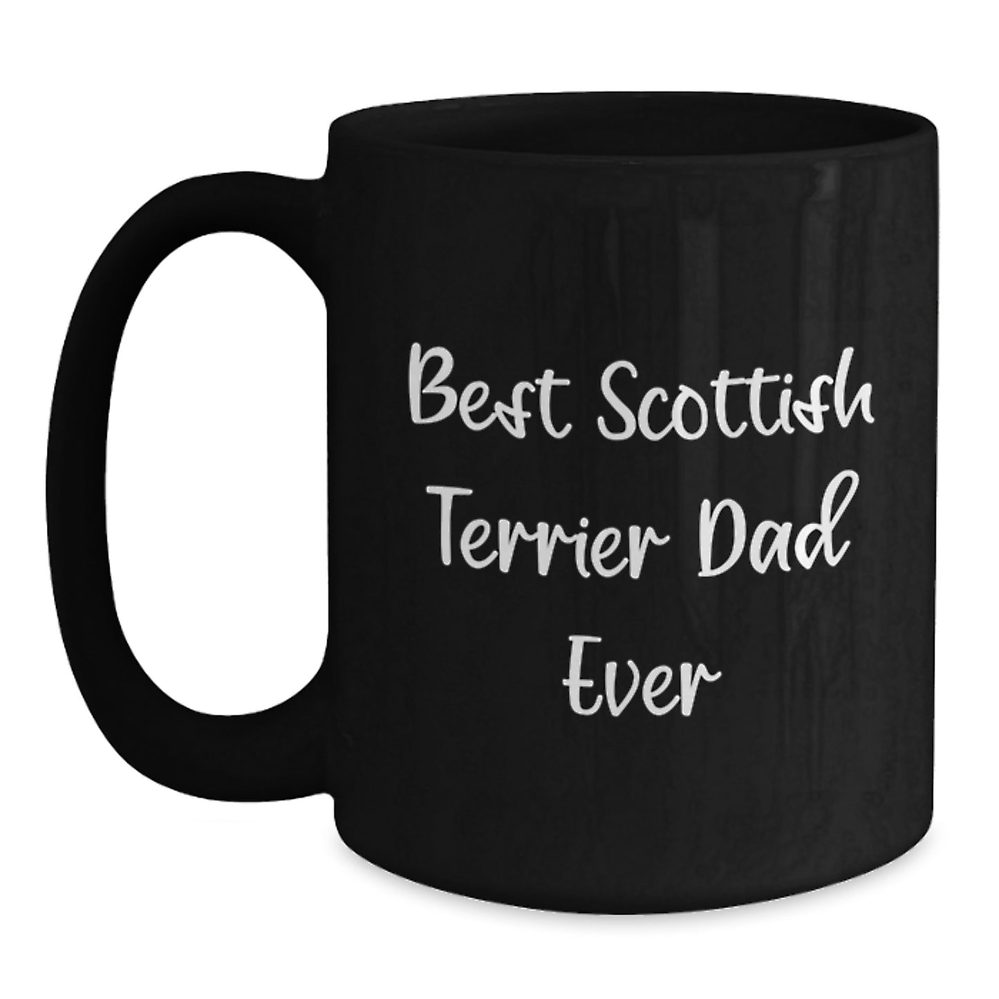 Funny Scottish Terrier Dog Gifts for Men from Best Dad Ever, Black Coffee Mug, Birthday Unique Presents - Main