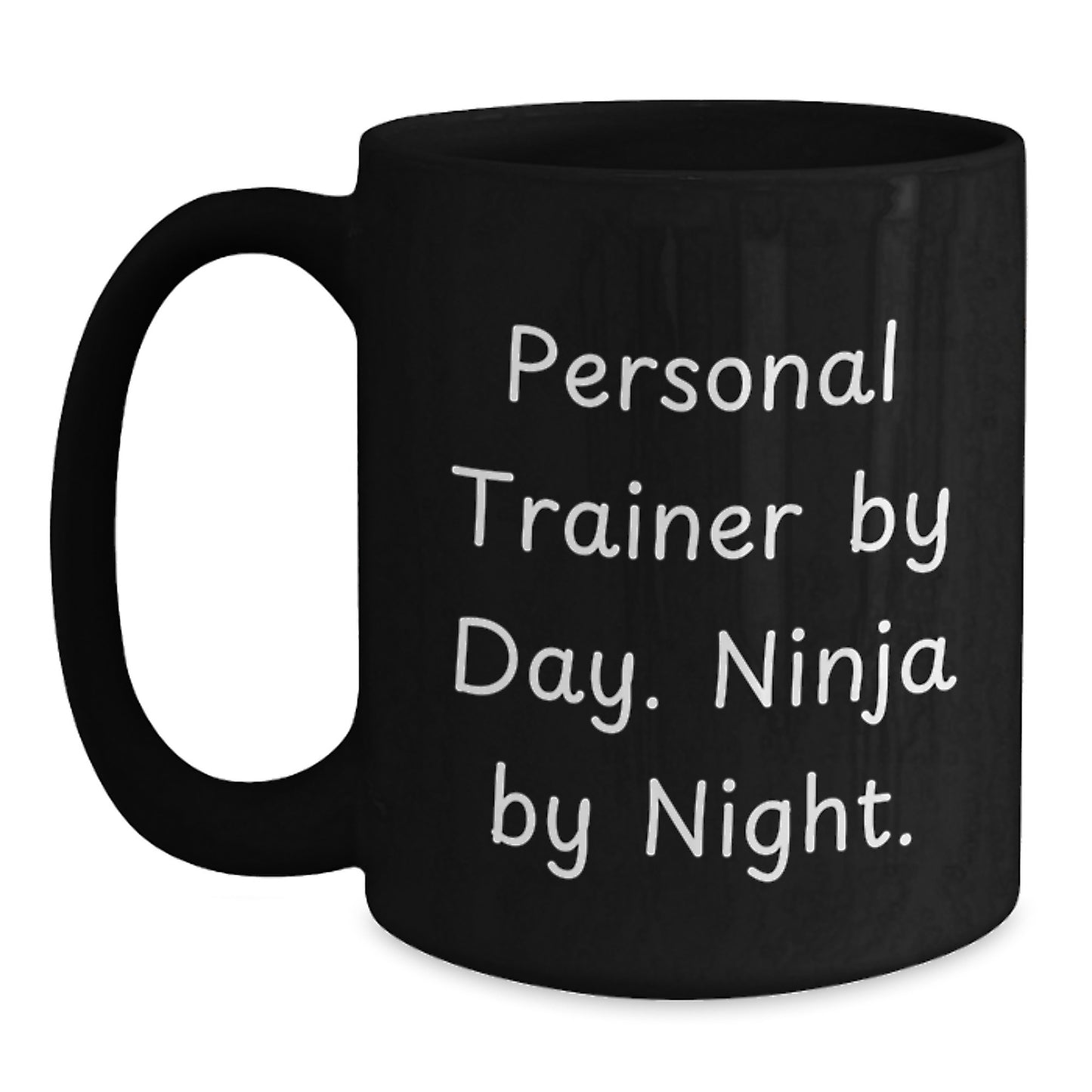 Personal Trainer Gifts Funny Quotes Black Coffee Mugs for Men from Friends, Personal Trainer By Day. Ninja By Night. Birthday Unique Gifts - Main
