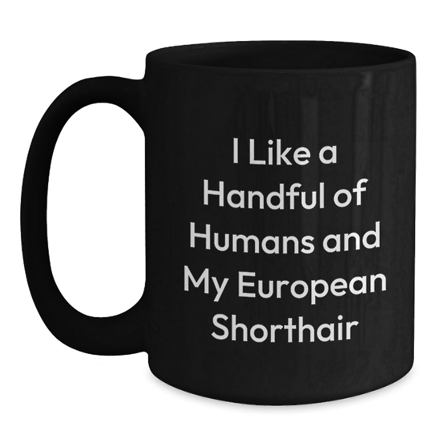 Funny European Shorthair Cat Black Coffee Mugs Gifts from Friends to Family for Christmas Memorable Present - Main