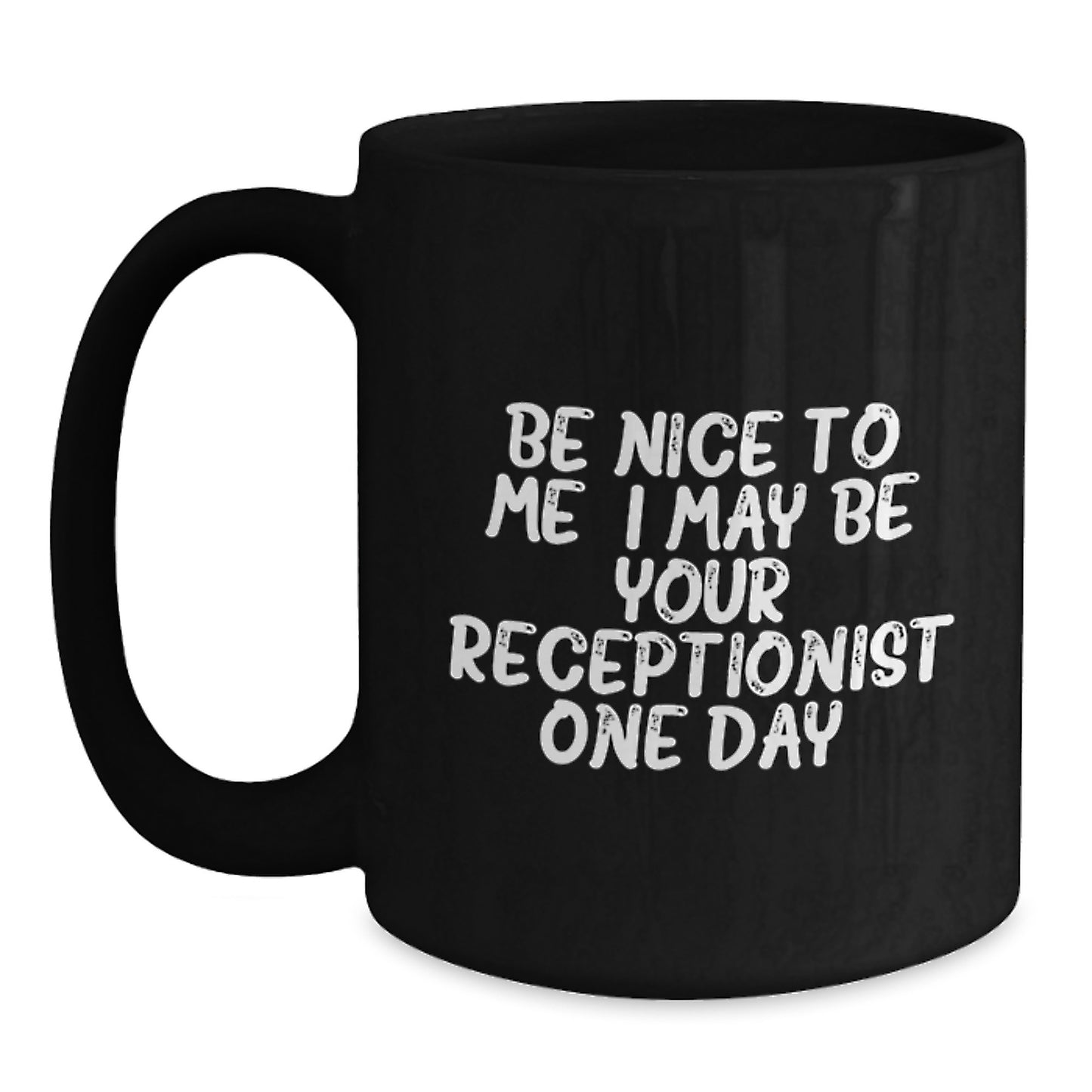 Funny Black Coffee Mug, Gifts for Receptionist, Christmas Unique Gifts from Friends - Main