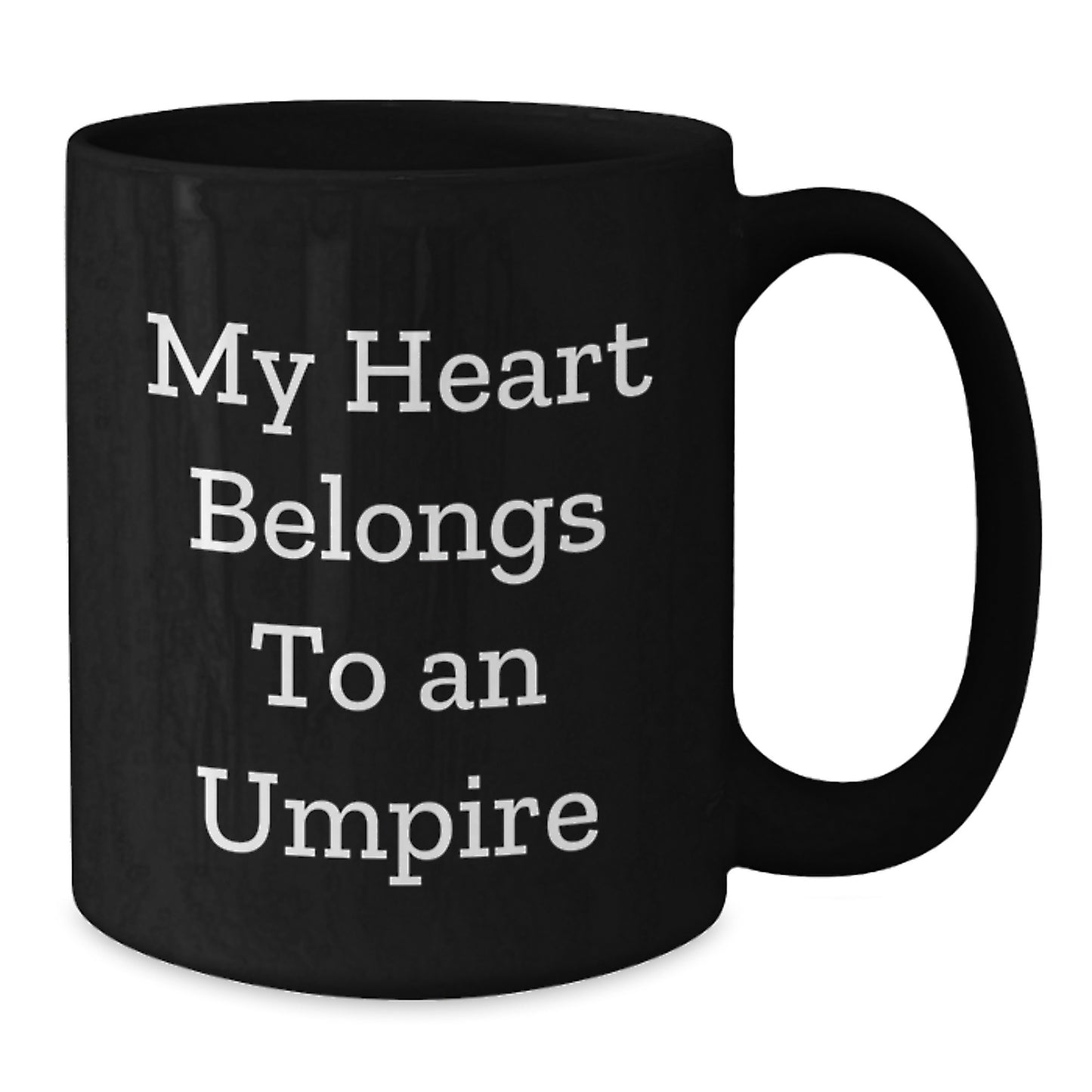 Funny Umpire Gifts for Him, Black Coffee Mug, 'My Heart Belongs To An Umpire' Christmas Unique Gifts from Men to Umpire Friends - Additional