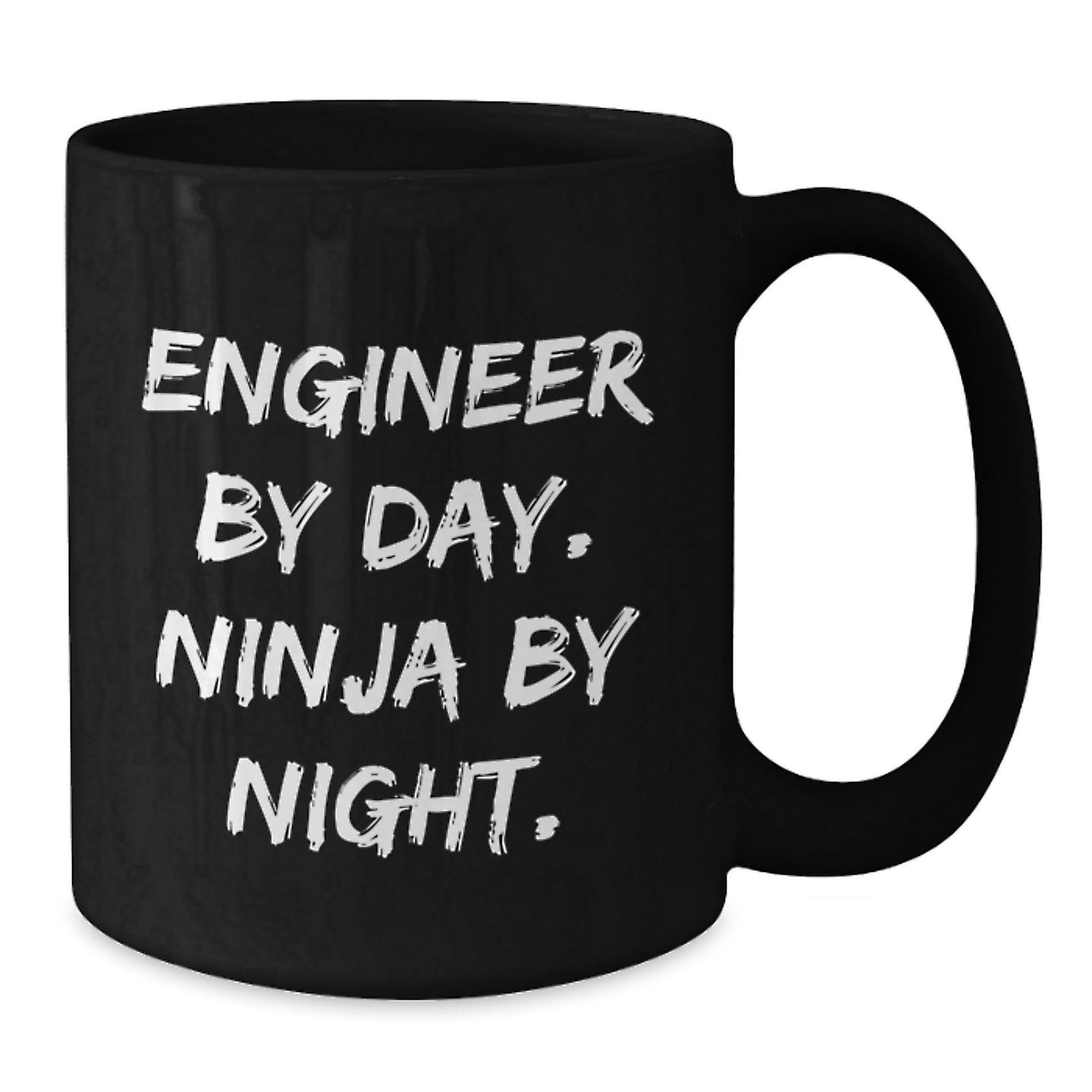 Engineer Gifts by Day, Ninja Gifts by Night, Black Coffee Mug for Birthday, Funny Quote Gifts from Friends - Additional