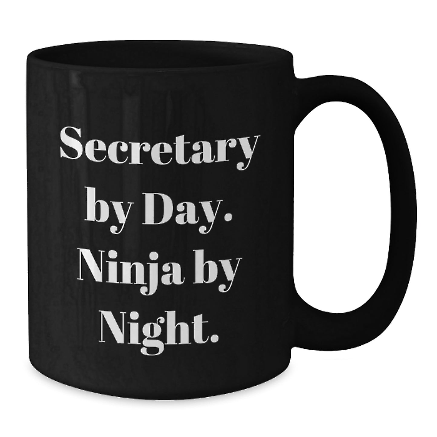 Funny Secretary Gifts from Friends to Secretaries, Black Coffee Mug, 'Secretary By Day. Ninja By Night.', Christmas Unique Presents - Additional