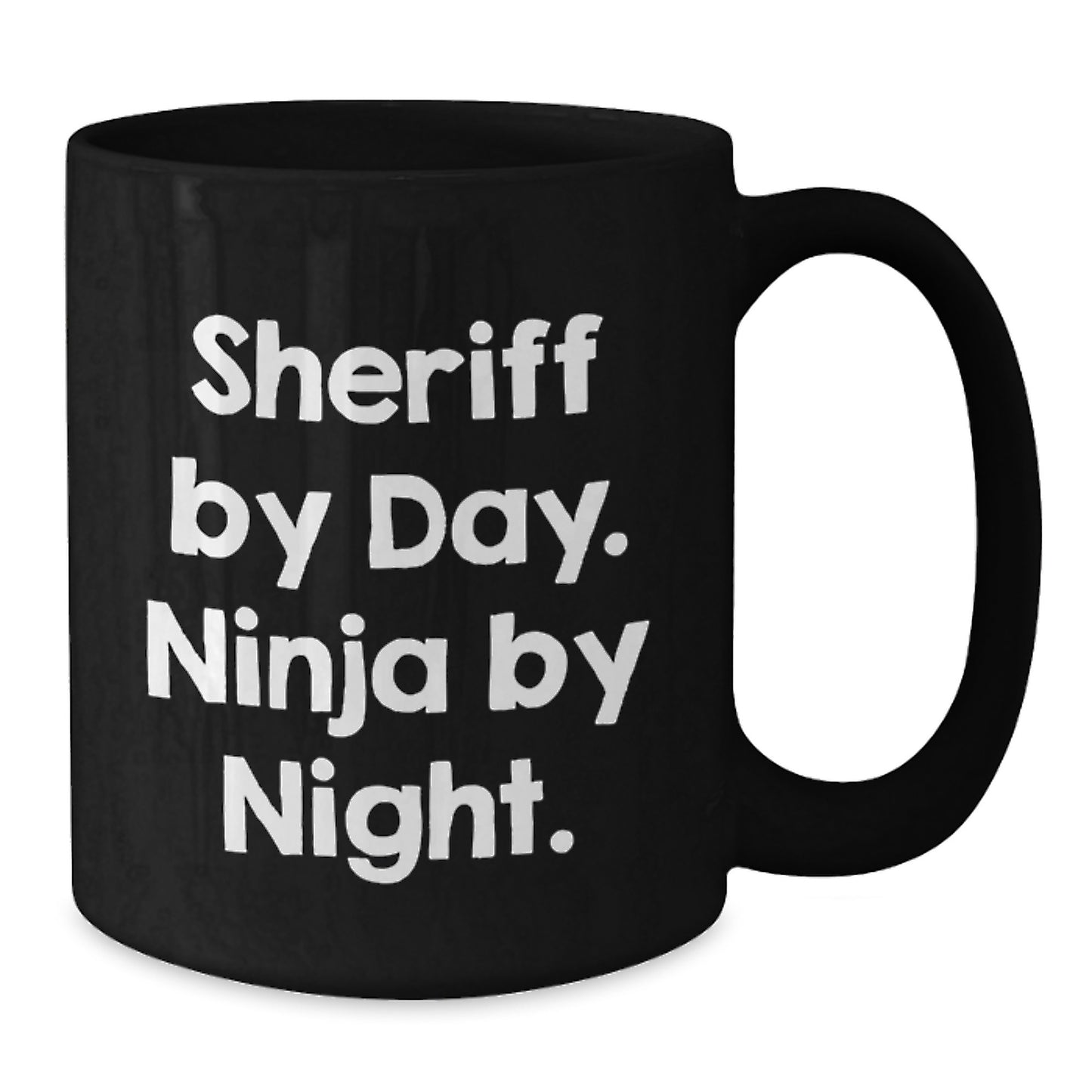 Sheriff Gifts for Men, Funny Black Coffee Mug, Sheriff By Day. Ninja By Night., Unique Christmas Unique Gifts from Men to Sheriff - Additional