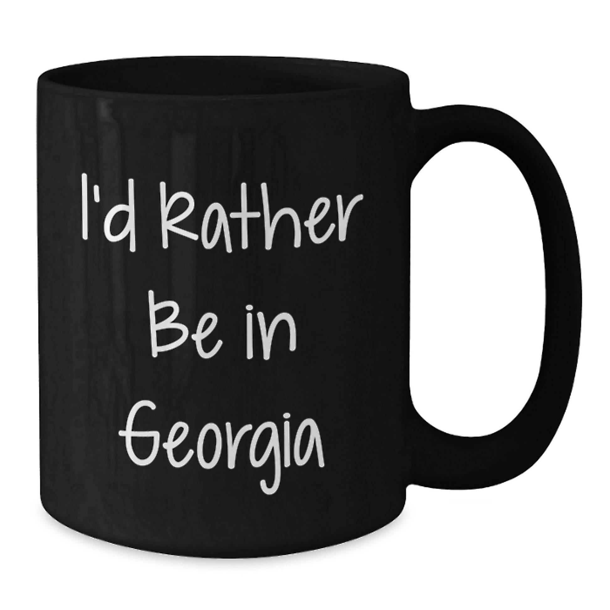 Georgia Coffee Mug Gifts for Friends from - I'd Rather Be in Georgia, Funny Black Ceramic Mug, 11oz or 15oz, Microwave and Dishwasher Safe - Additional