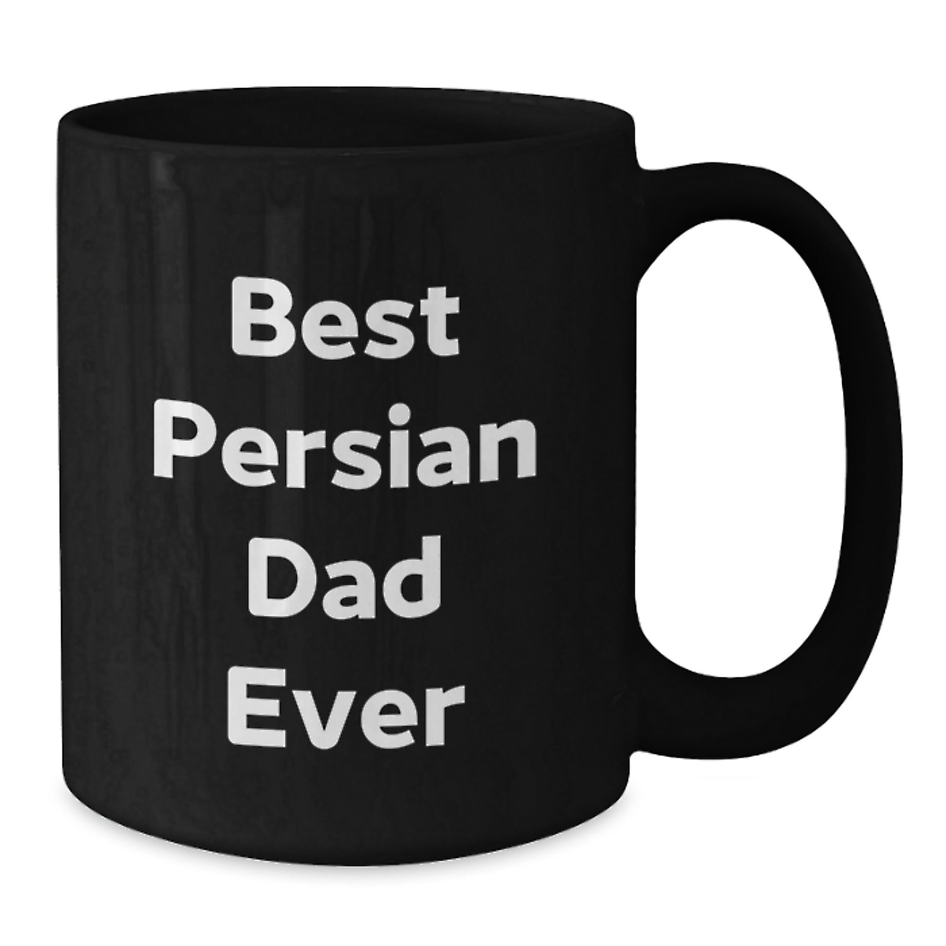 Funny Persian Cat Gifts for Men from Best Dad Ever, Black Coffee Mug for Birthday - Additional