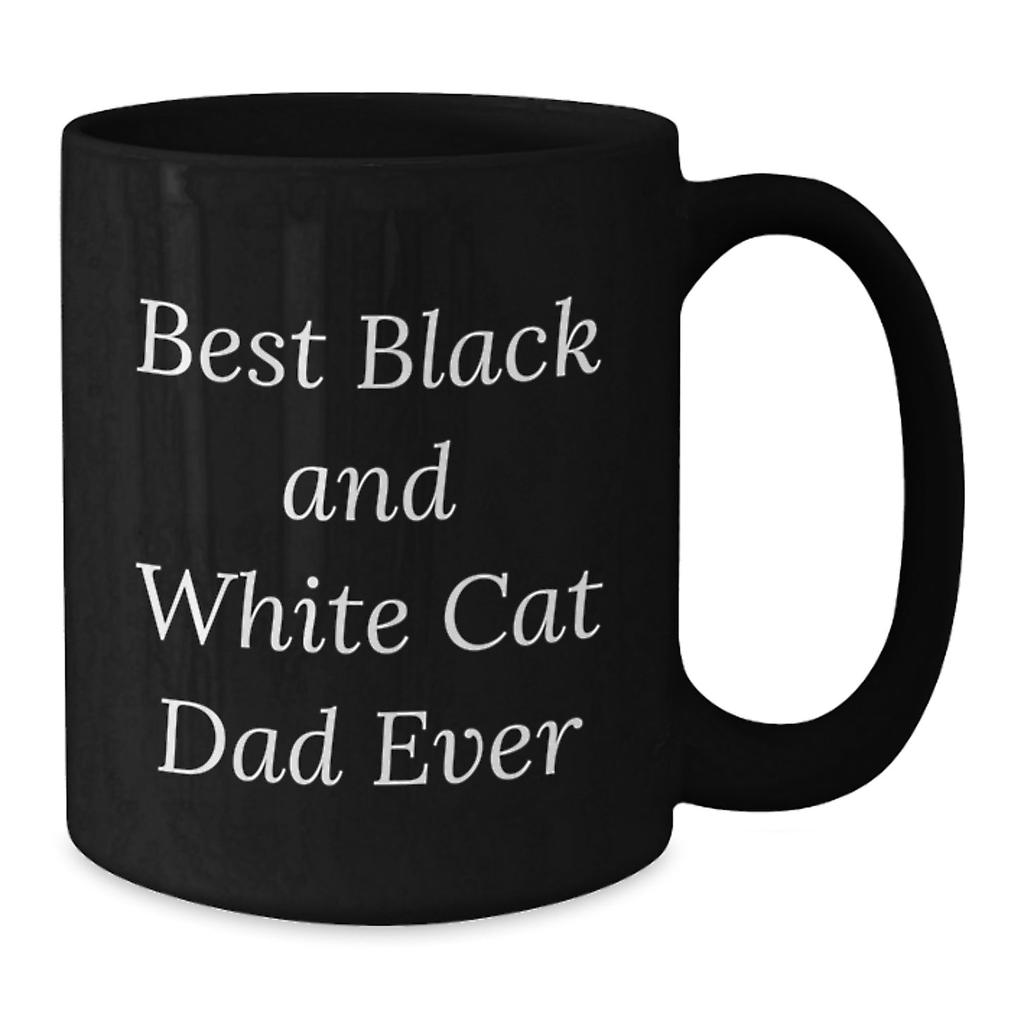 Funny Black and White Cat Dad Gifts from Men to Friends, Black Coffee Mug for Birthday Unique Gifts, Best Black And White Cat Ever - Additional