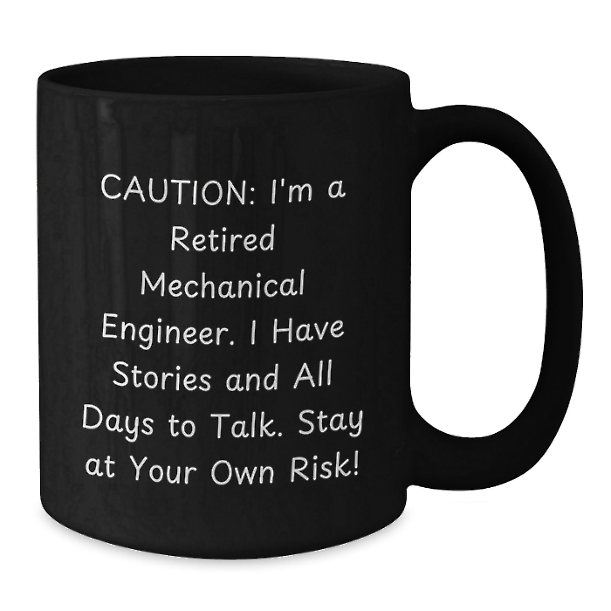 Funny Mechanical Engineer Gifts from Men to Friends - Black Coffee Mug with a Warning for Coffee Lovers - Unique Christmas Unique Gifts for Him - Additional