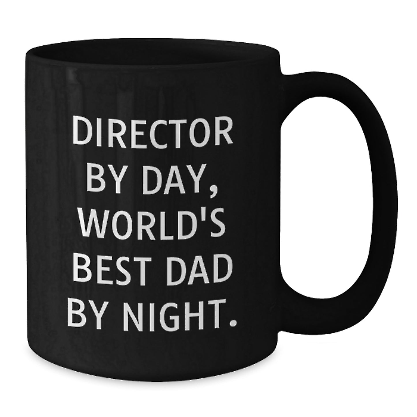 Funny Director Gifts, World's Best Dad Black Coffee Mug for Birthday, 'Director By Day, World's Best Dad By Night.' Mugs from Mom, Perfect for Dad's Special Day - Additional