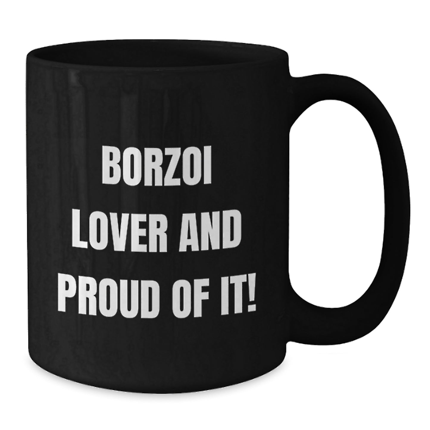 Borzoi Dog Lover Gifts from Men, Unique Birthday Unique Gifts for Friends, Funny Black Coffee Mug - Additional