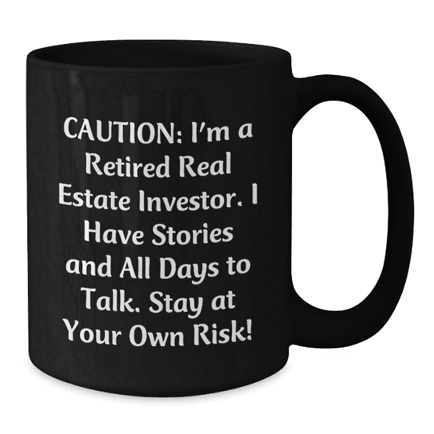 Real Estate Investor Black Coffee Mug - Funny Gifts from Friends to Family for Christmas - Additional