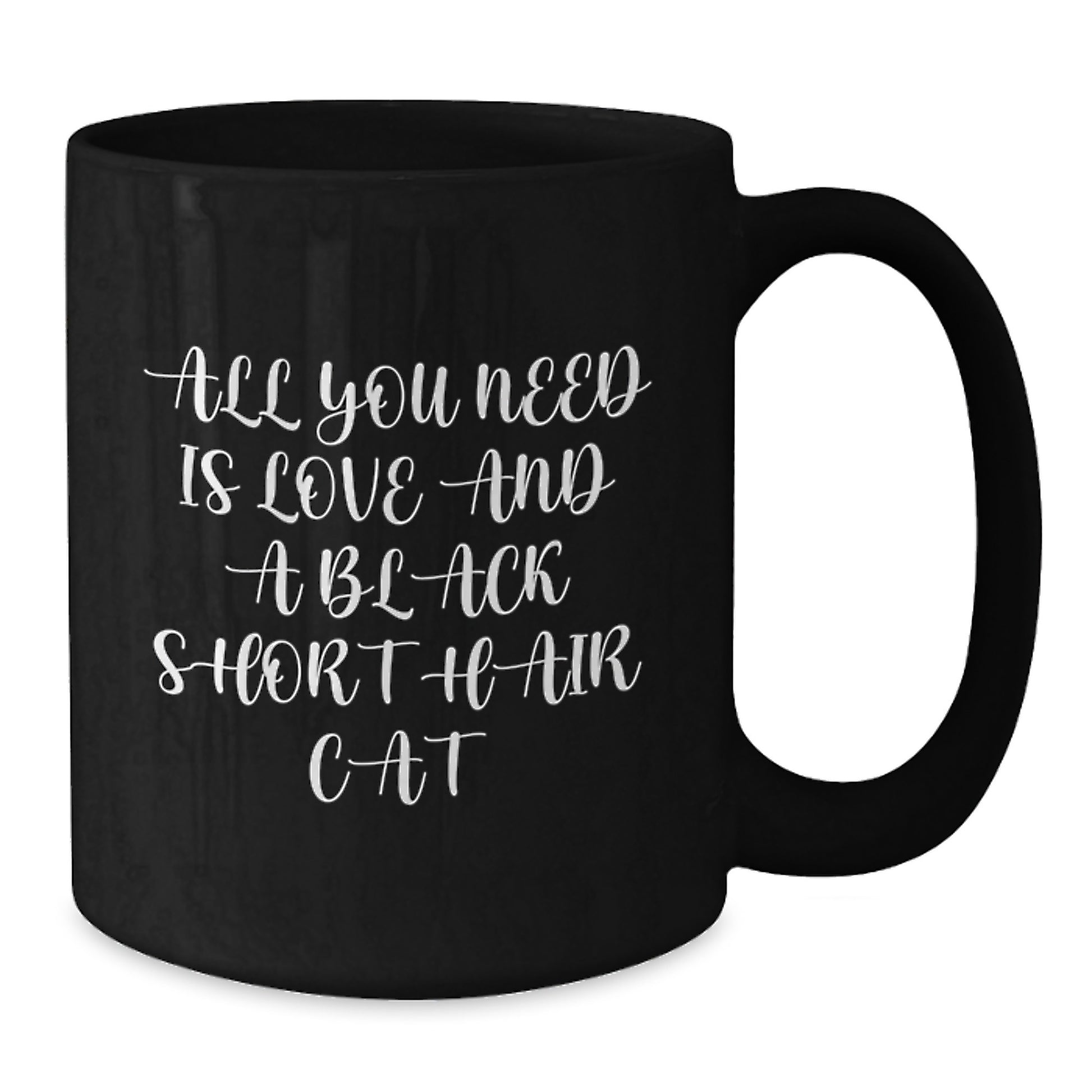 Black Short Hair Cat Lover Gifts from Friends, Unique Christmas Unique Gifts for Black Short Hair Cat Enthusiasts - Funny Inspirational Quote Black Coffee Mug - Additional