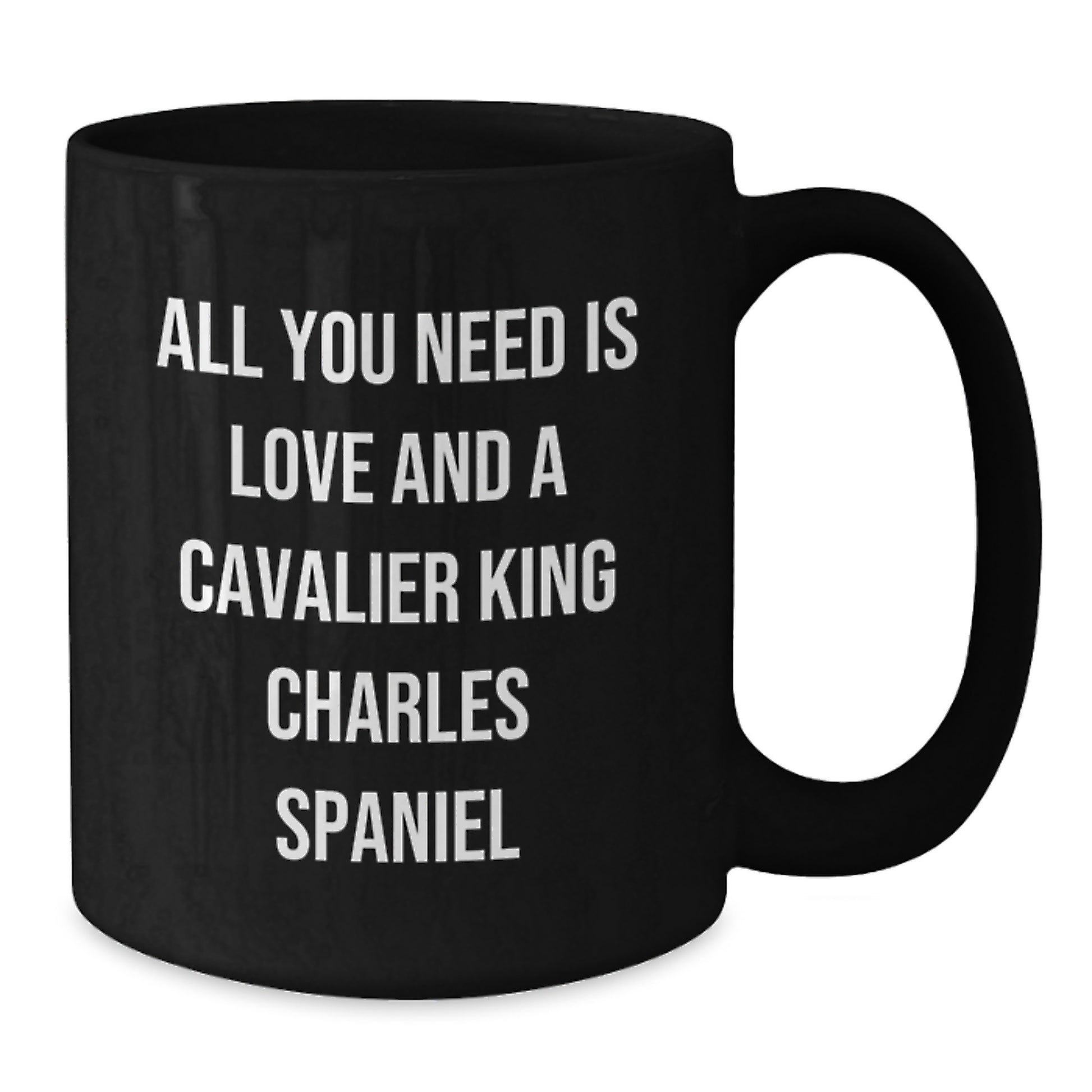 Funny Cavalier King Charles Spaniel Dog Gifts, All You Need Is Love And A Cavalier King Charles Spaniel, Black Coffee Mug for Graduation, Gifts from Women to Friends - Additional