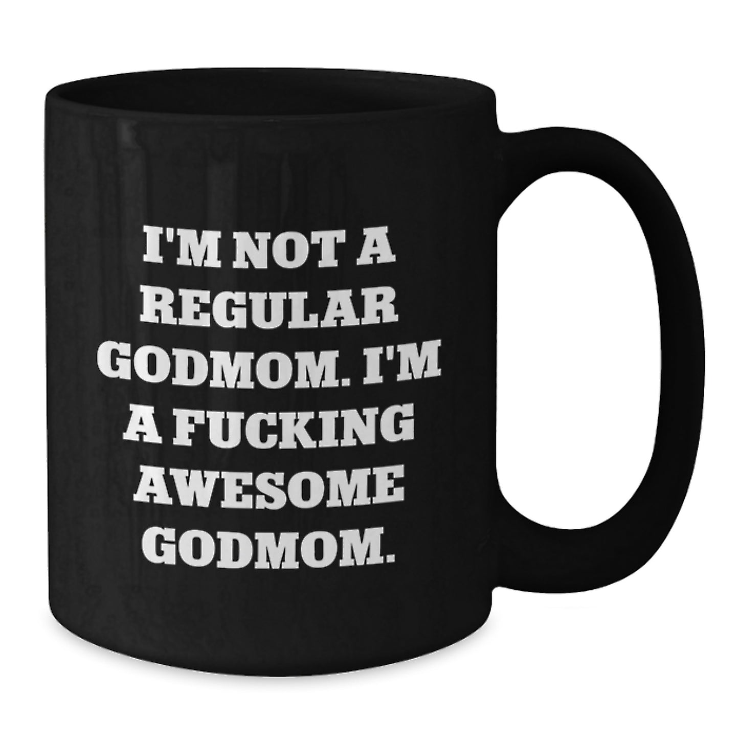 Funny Godmom Gifts, Gifts from Family, for Awesome Godmom Black Coffee Mug, Christmas Unique Mugs, I'm A F--king Awesome Godmom - Additional