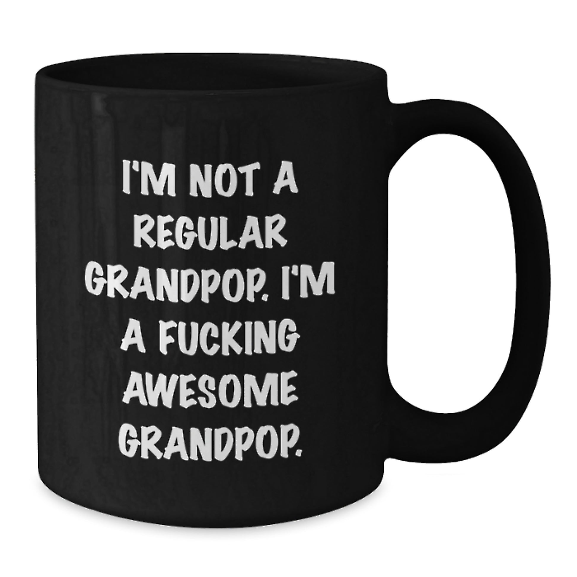 Funny Grandpop Gifts for Men, Black Coffee Mug, 'I'm Not A Regular Grandpop. I'm A F--king Awesome Grandpop.' Christmas Unique Gifts - Additional