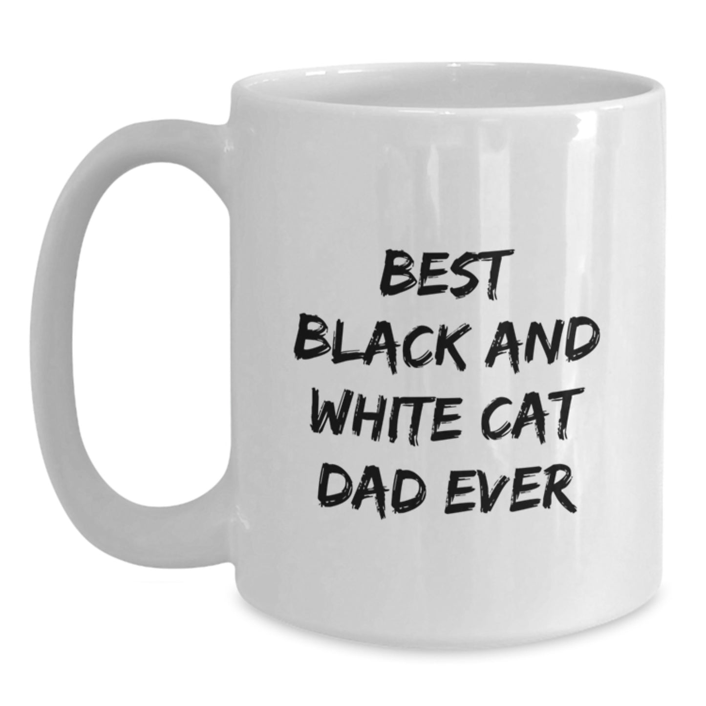Funny Black and White Cat Dad Ever White Coffee Mug, Gifts from Men to Black and White Cat Friends on Birthday - Unique Birthday Unique Gifts - Main