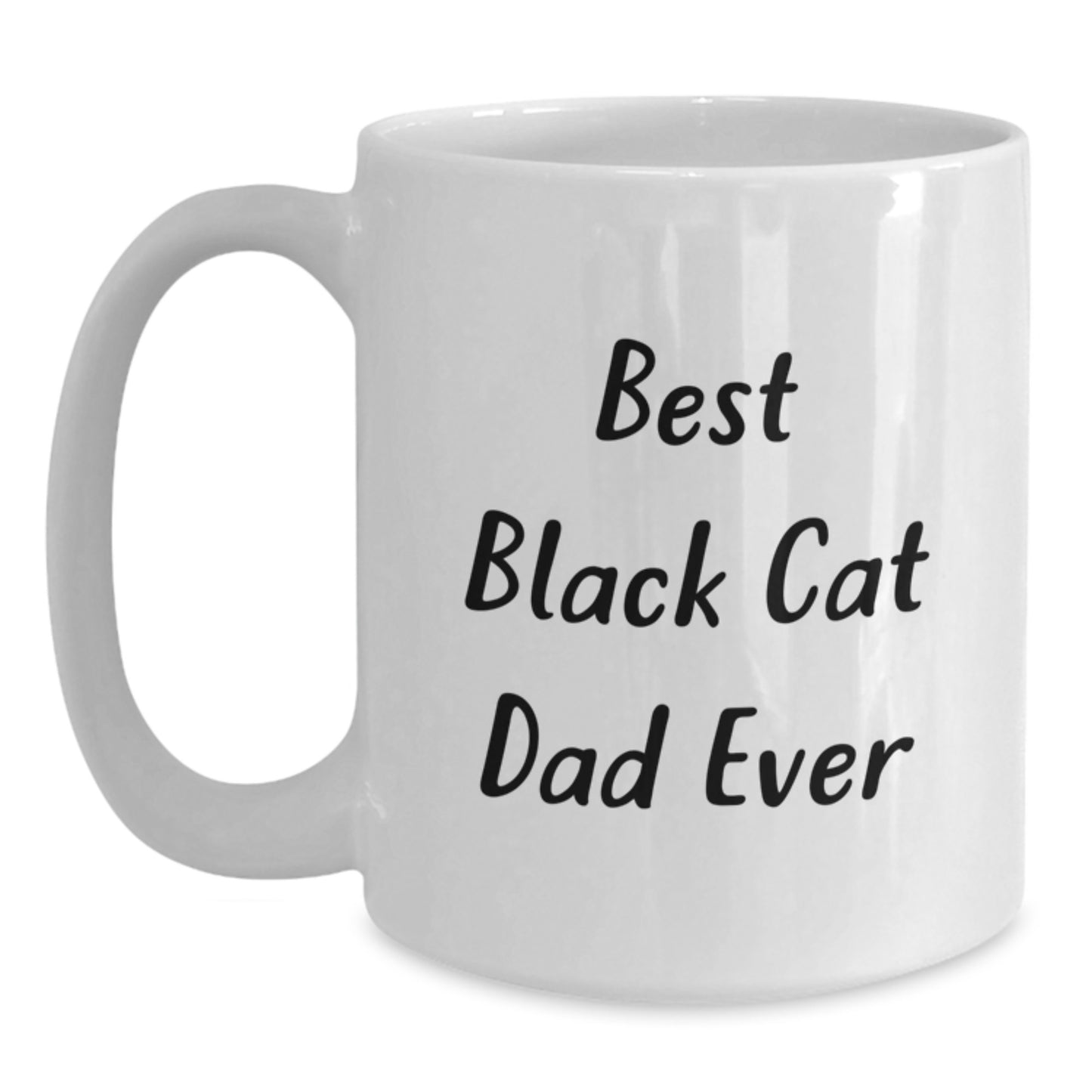 Funny Black Cat Dad Gifts for Men, Best Black Cat Dad Ever White Coffee Mug, Birthday Unique Gifts from Family, Friends, or Coworkers - Main