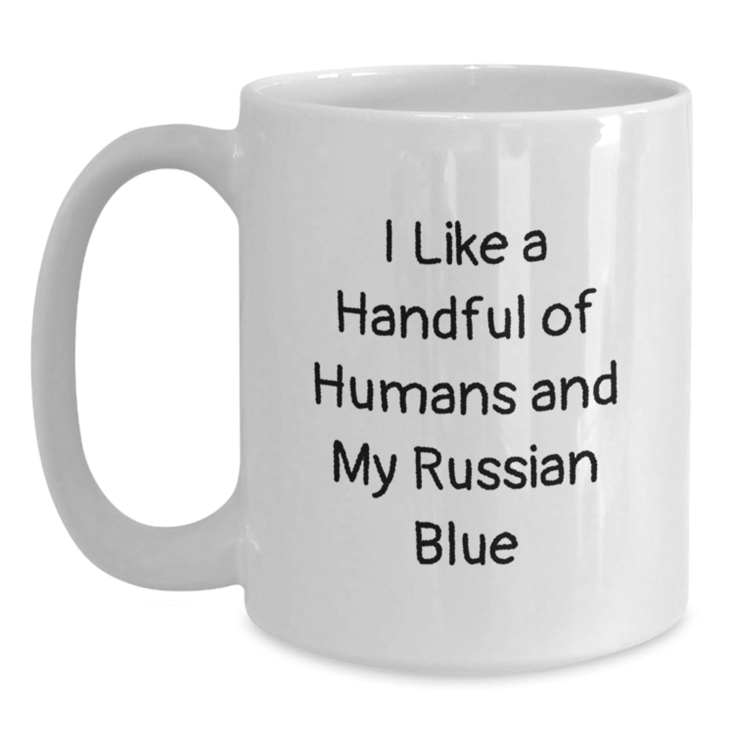Fun Russian Blue Cat Lover Gifts from Friends for Christmas White Coffee Mug - Main