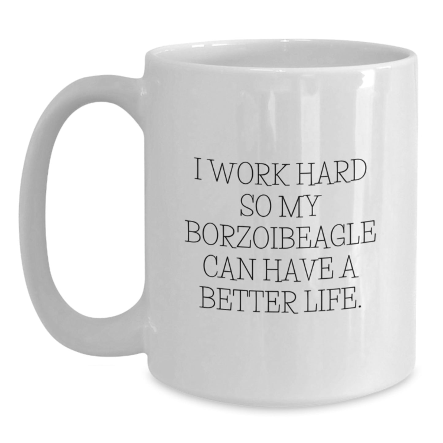 Borzoi Dog Lovers Gifts from Family to Friends, White Coffee Mug for Graduation with Inspirational Quote - Main