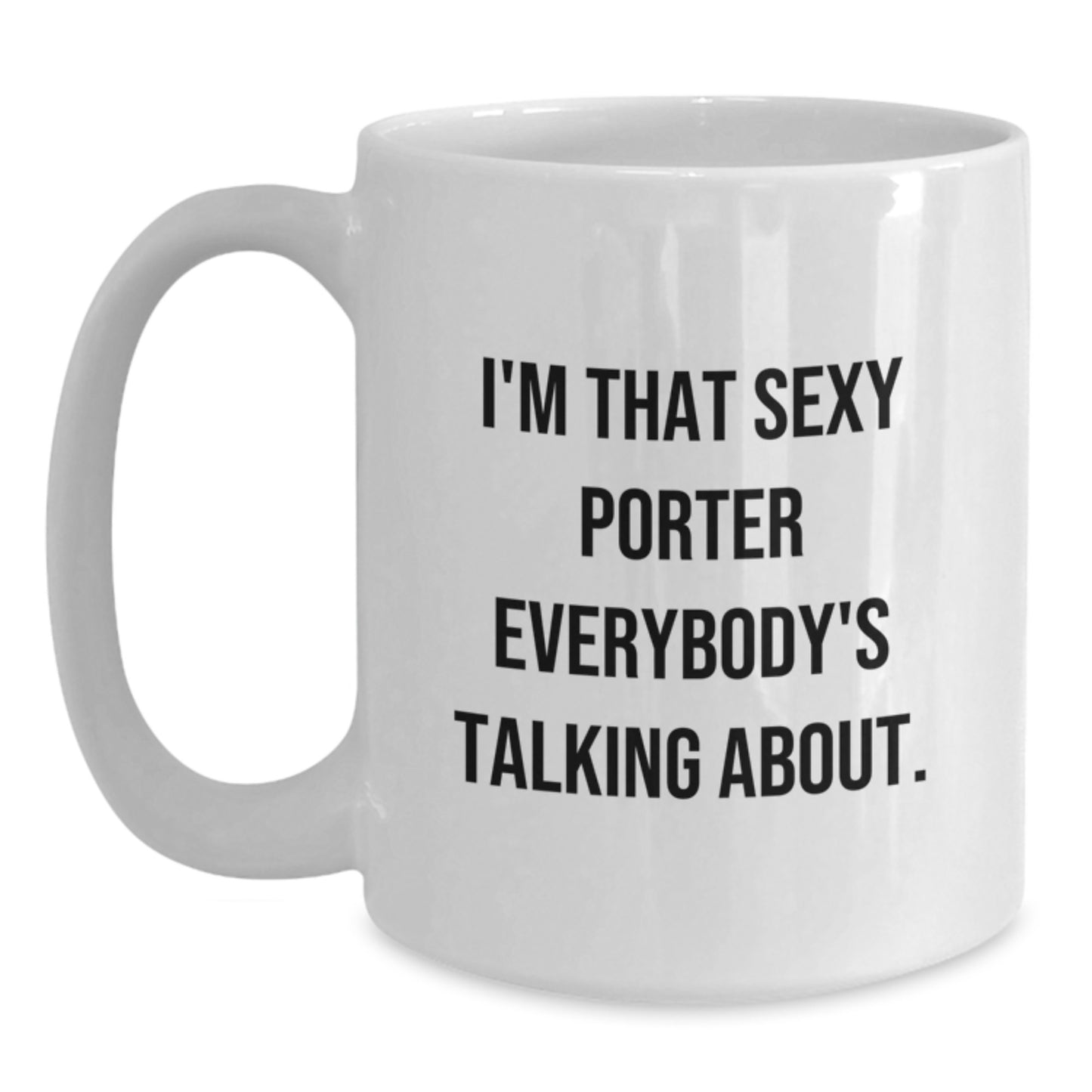 Funny White Coffee Mug Gifts for Porter from Friends and Family at Christmas - Main