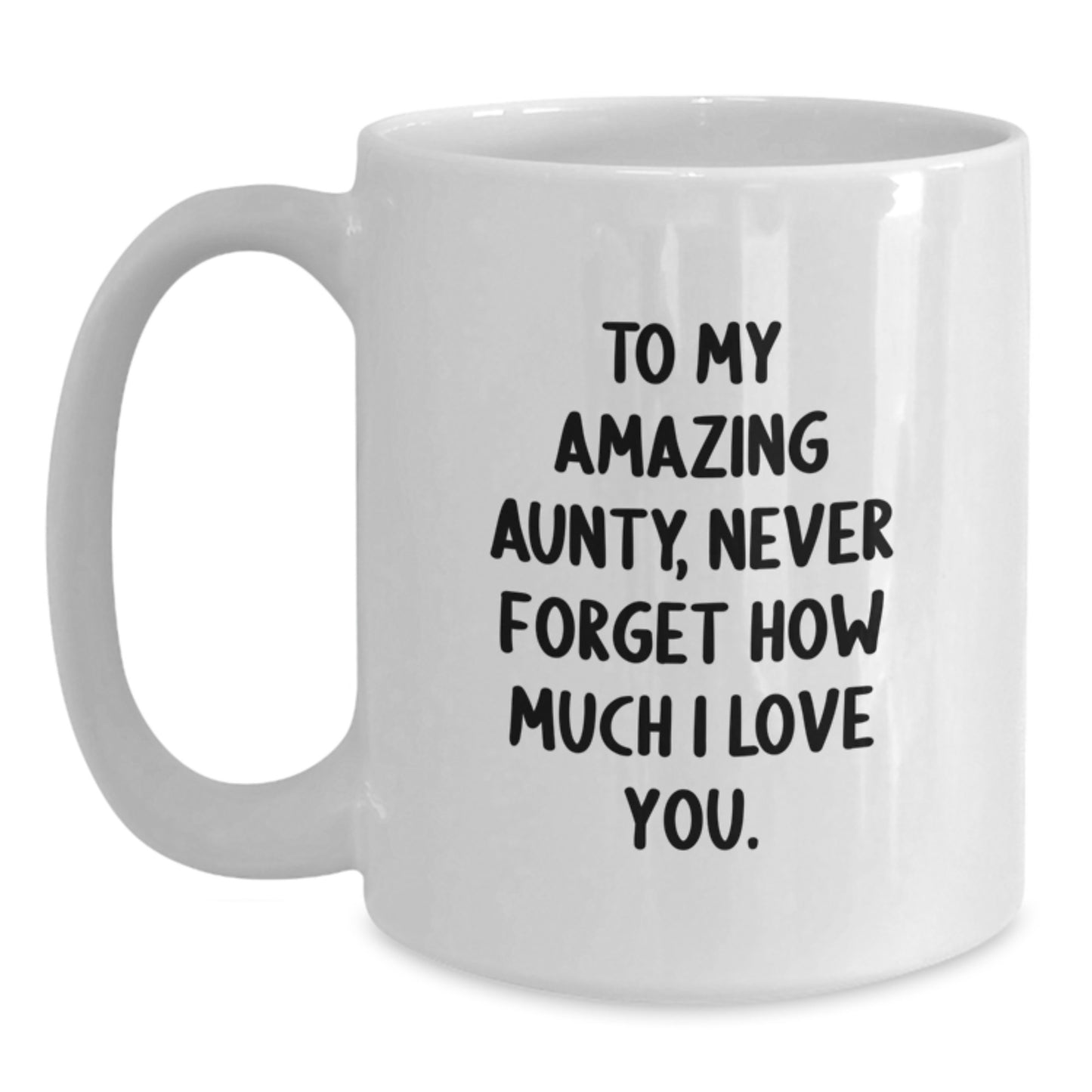 Gifts from Family for Amazing Aunty, Funny White Coffee Mug, Never Forget How Much I Love You. - Main
