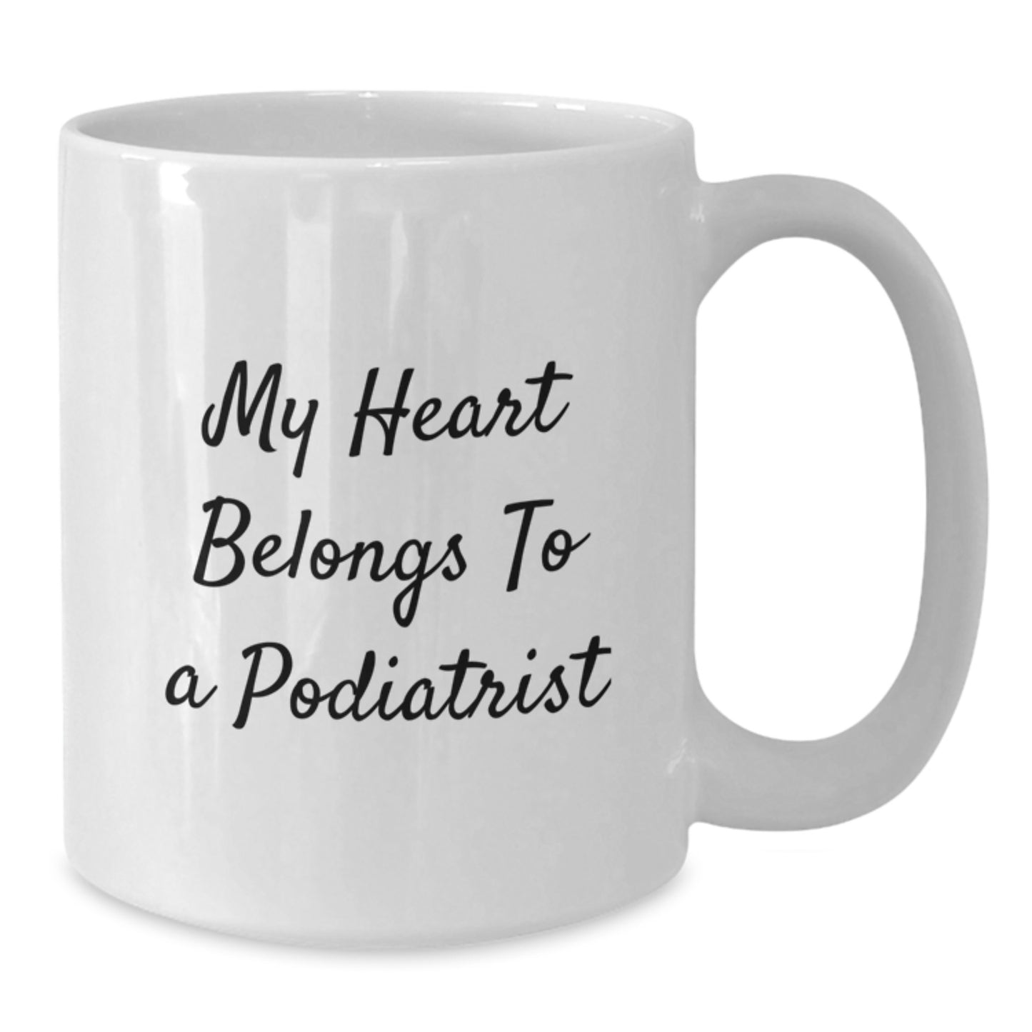 Funny Podiatrist Gifts for Christmas, White Coffee Mug, My Heart Belongs To A Podiatrist from Friends - Additional