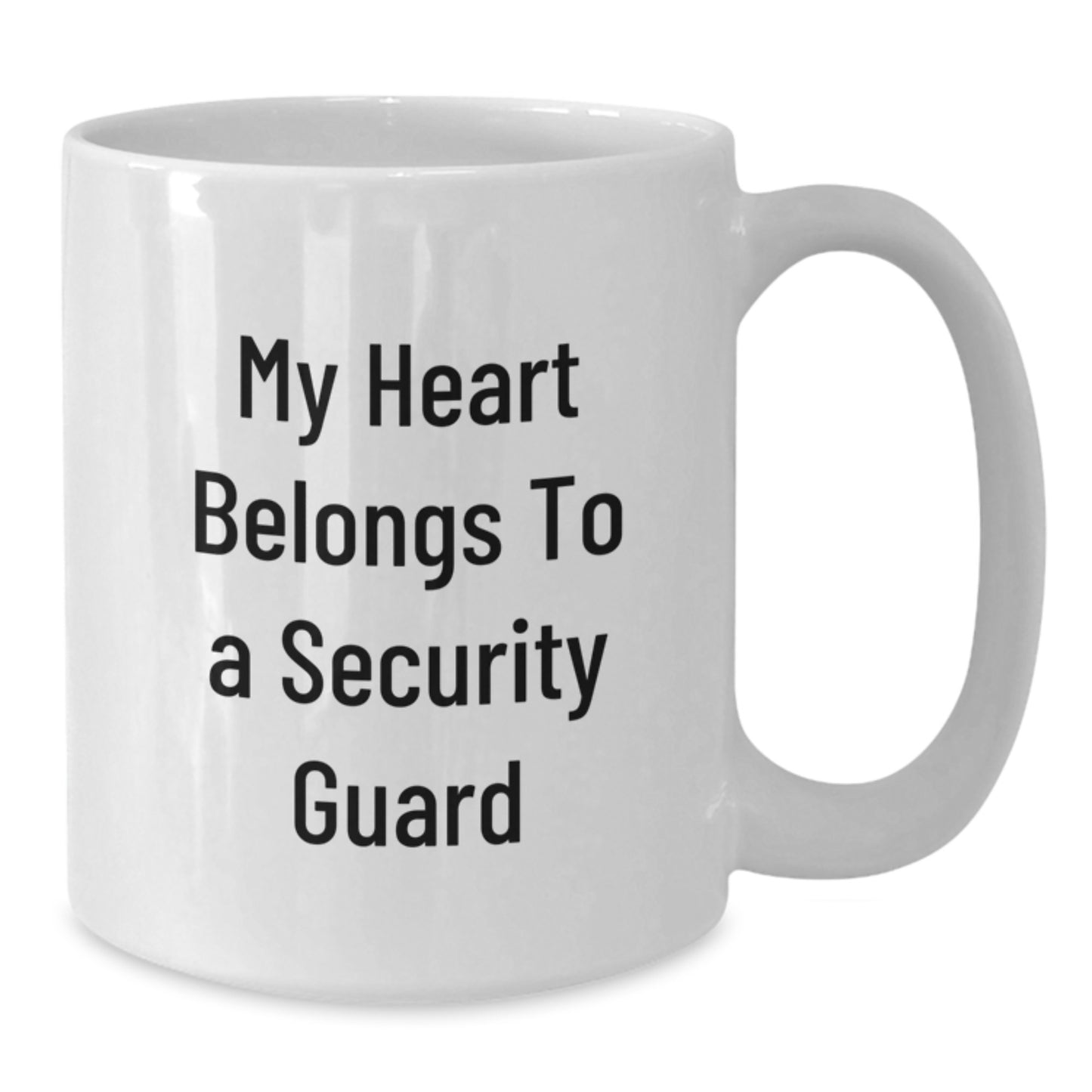 Gifts from Family - Funny Security Guard White Coffee Mug - 'My Heart Belongs To A Security Guard' Christmas Unique Gifts for Security Guard - Additional