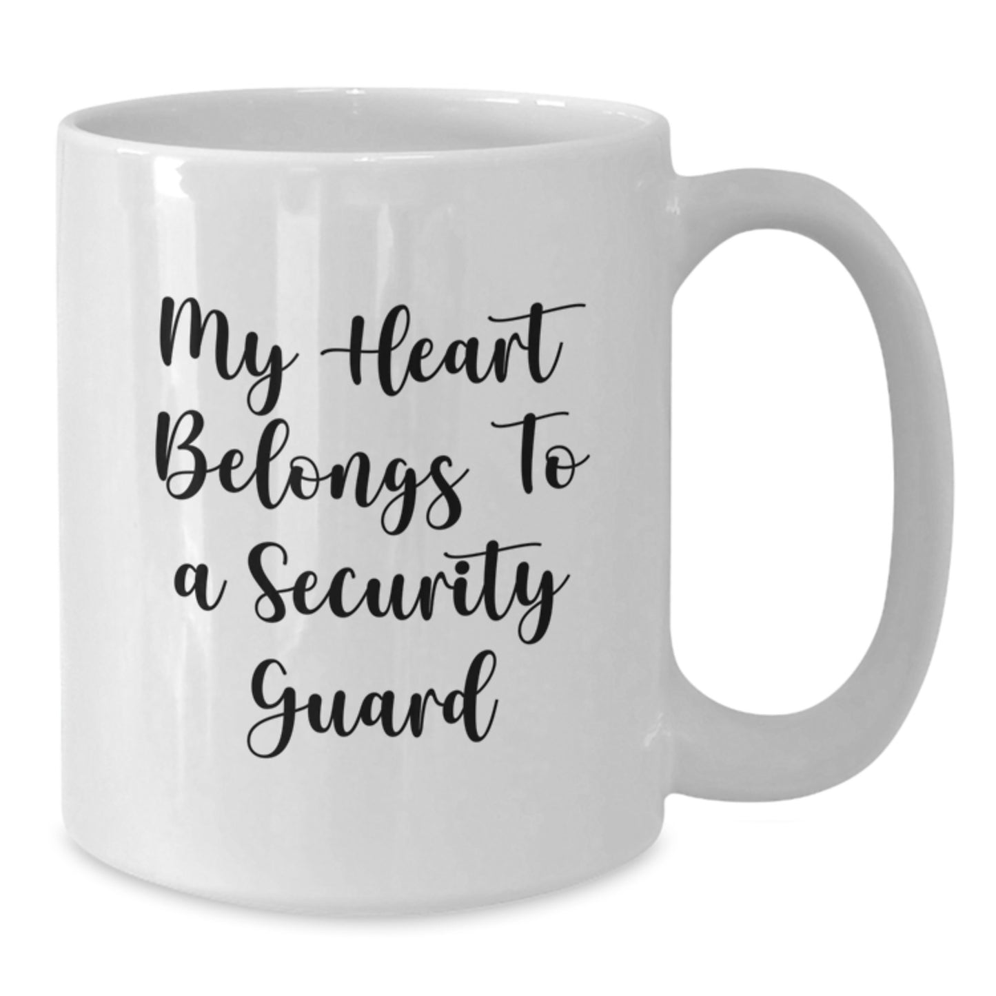 Funny My Heart Belongs To A Security Guard Gifts from Friends for Security Guard, White Coffee Mug, Christmas Unique Gifts - Additional