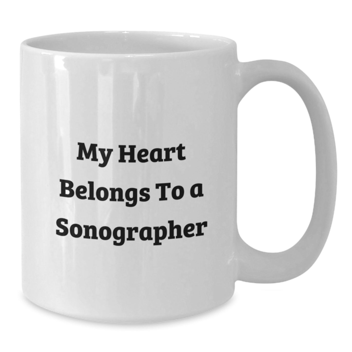 Funny Sonographer Gifts from Women for Men - My Heart Belongs To A Sonographer White Coffee Mug Christmas Unique Gift Ideas - Additional