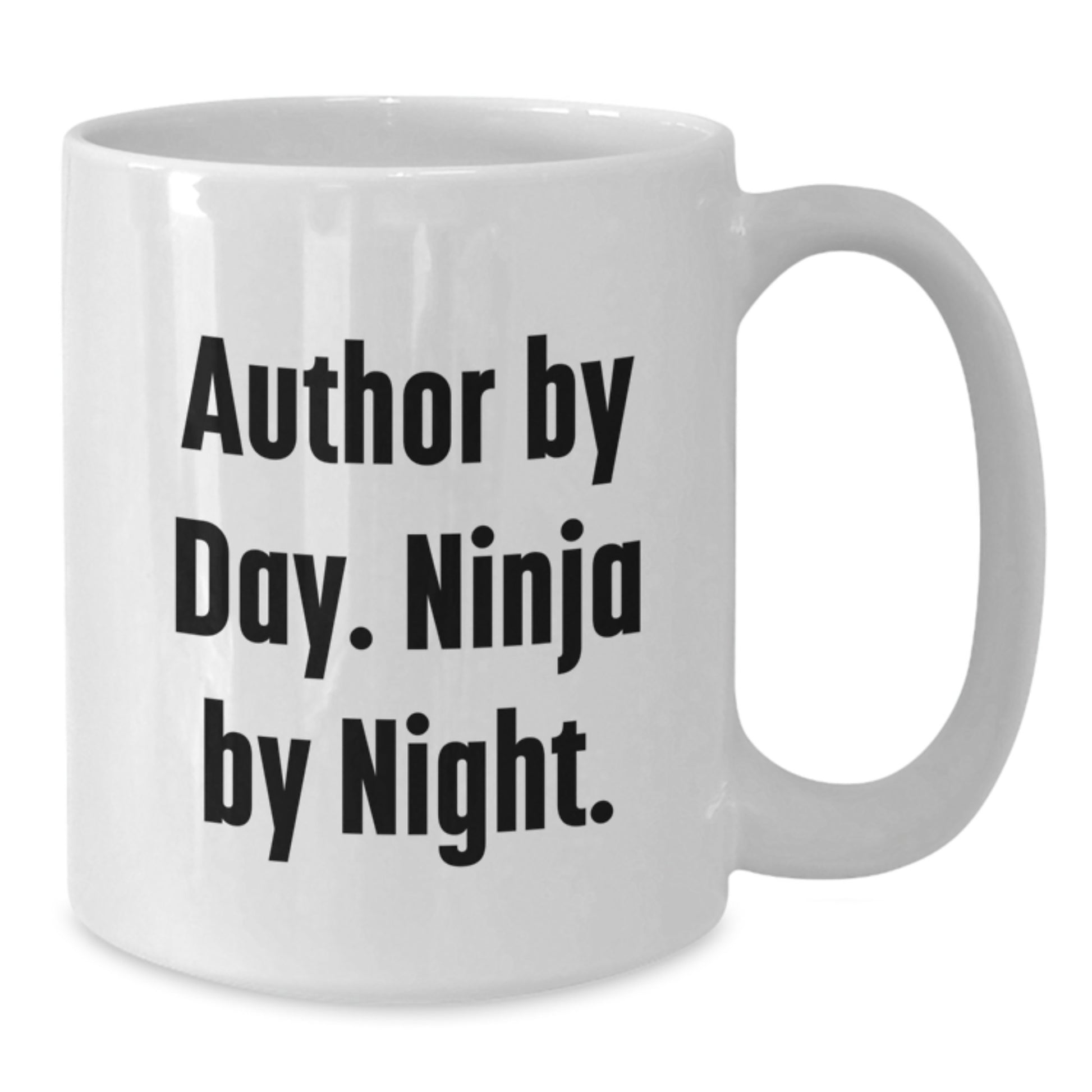 Author Gifts, Funny Quote White Coffee Mug for Men, 'Author By Day. Ninja By Night.' Graduation Unique Gifts from Family to Friends - Additional