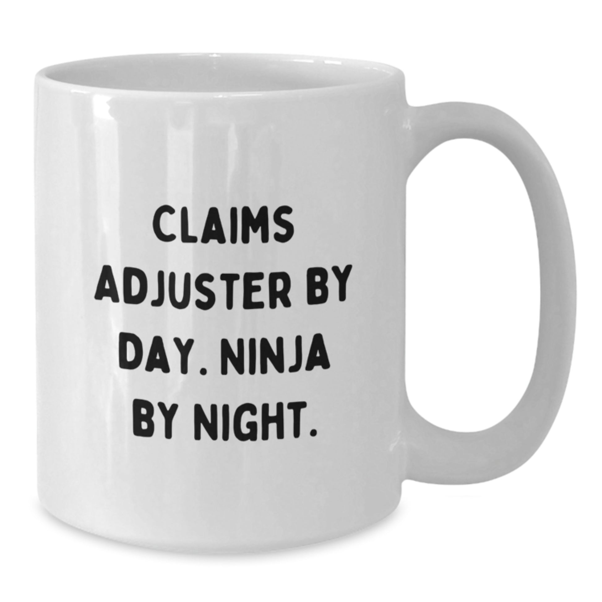 Funny Claims Adjuster Gifts for Birthday, White Coffee Mug, 'Claims Adjuster By Day. Ninja By Night.' From Friends, Gifts for Men, Women, Coworkers, Family - Additional