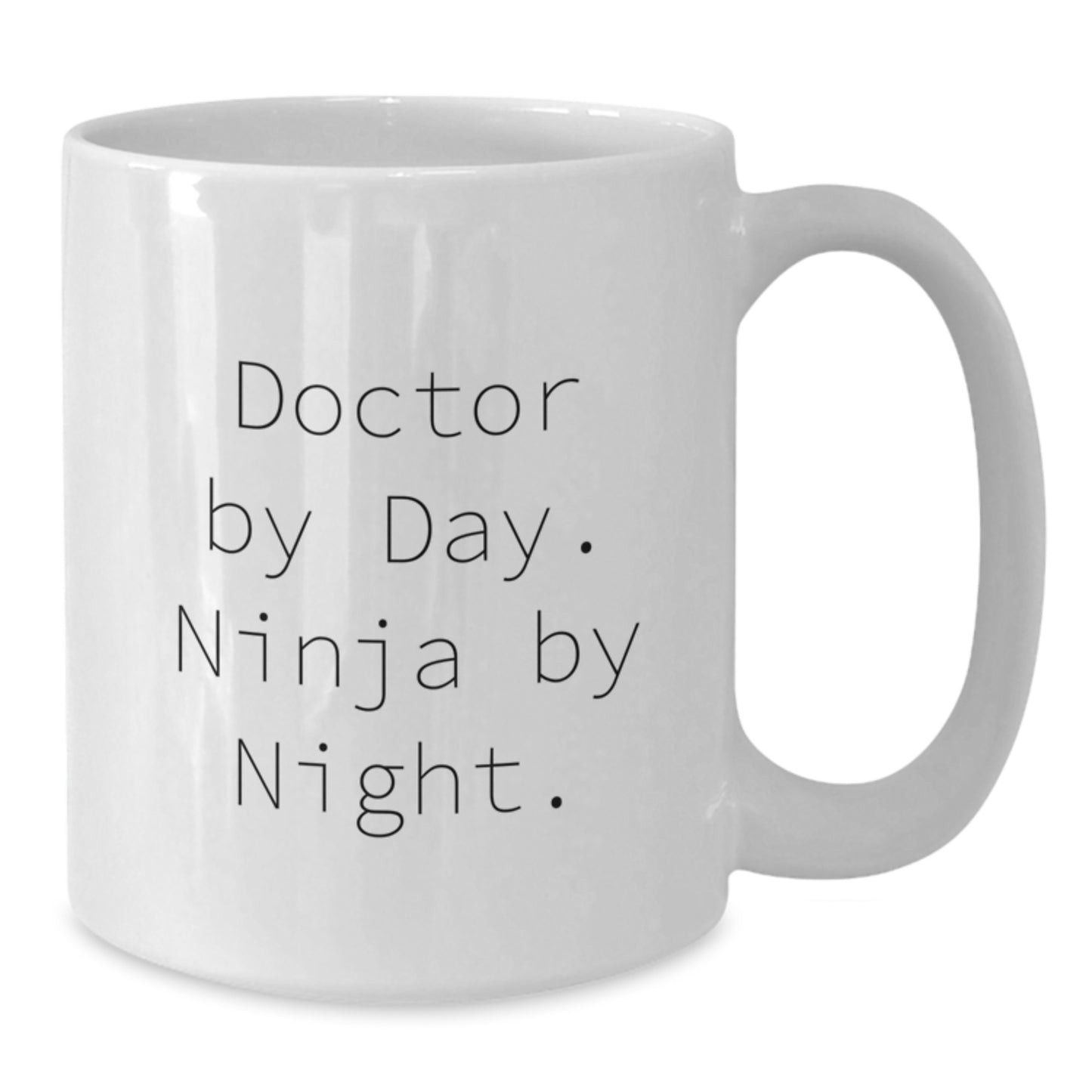 Funny Doctor Gifts for Men, White Coffee Mug, 'Doctor By Day. Ninja By Night.' Quote, Unique Christmas Unique Gift - Additional