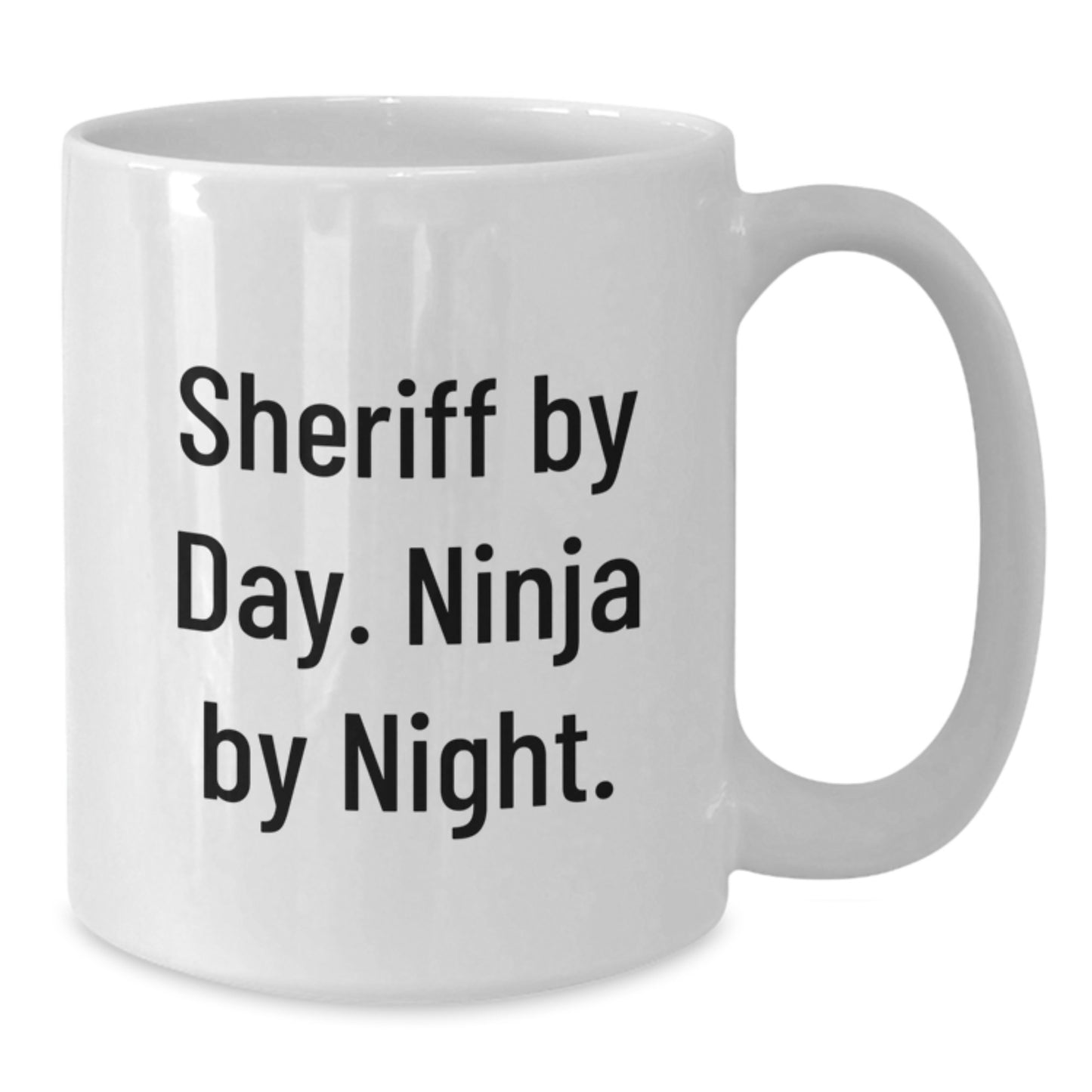 Funny Sheriff Christmas White Coffee Mug, Gifts from the Sheriff Lover, 'Sheriff By Day. Ninja By Night.' for Sheriff, White Coffee Mug for Men, Best White Coffee Mug for Sheriff Gifts - Additional
