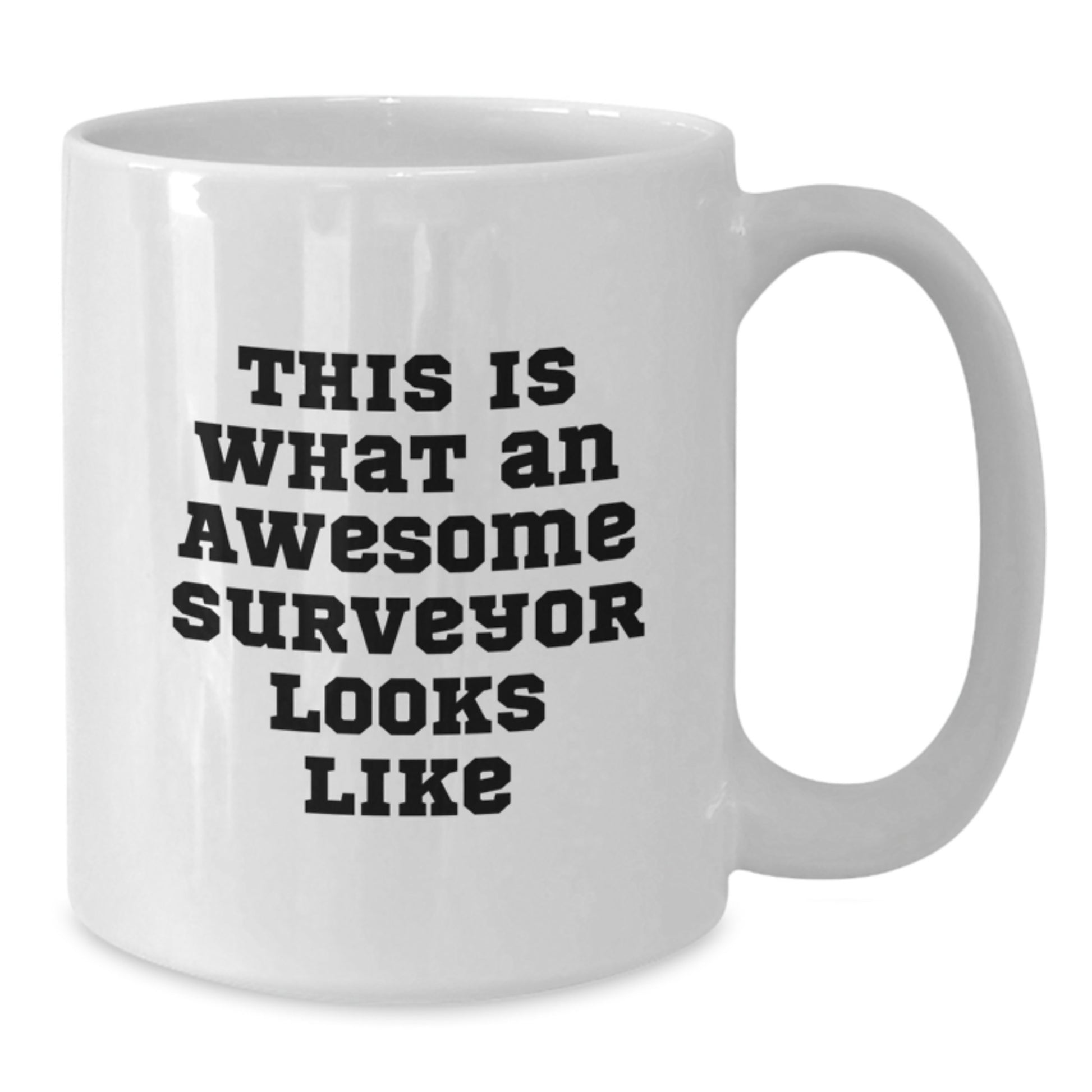 Surveyor Gifts, Funny White Coffee Mug, Gifts from Men for Surveyor, Inspirational Quote: 'This Is What An Awesome Surveyor Looks Like' for Graduation Unique Gifts - Additional