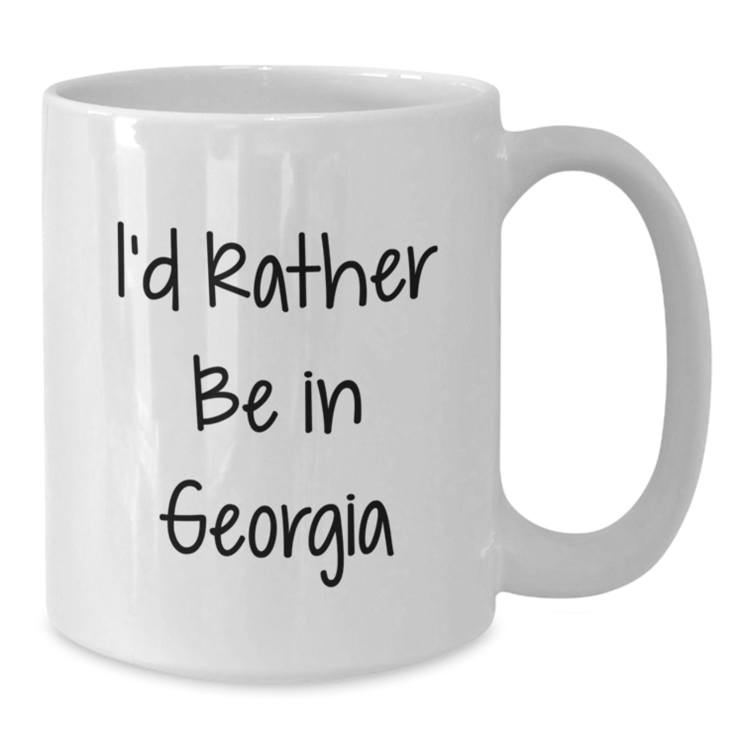 Funny Georgia Gifts from Friends, Unique White Coffee Mug for Birthday, I'd Rather Be In Georgia - Additional